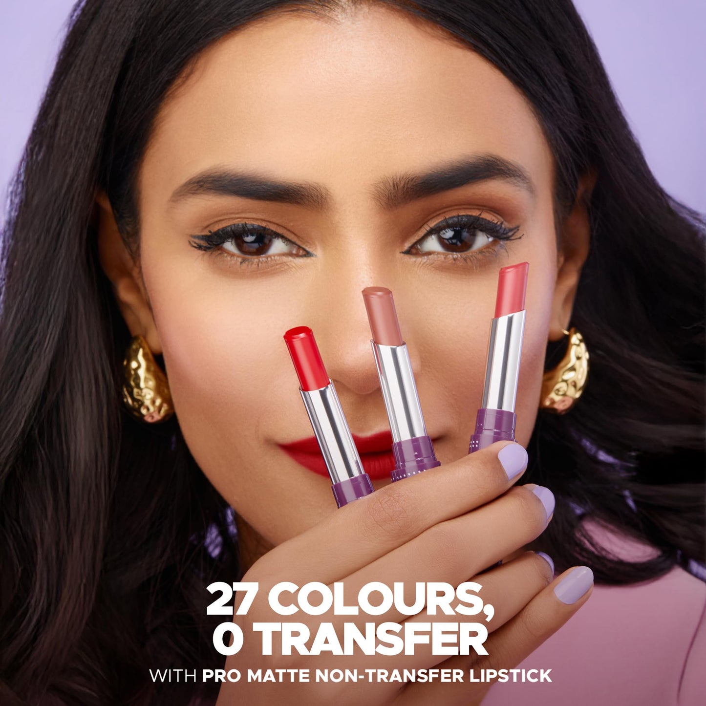 Hilary Rhoda Pro Matte Non-Transfer Lipstick | Waterproof & Non-Transfer Lipstick | 12-Hour Long Stay | Smudge-Proof | Highly Pigmented Matte Finish Lipstick | 2g (Hot Pink - Shade 25)