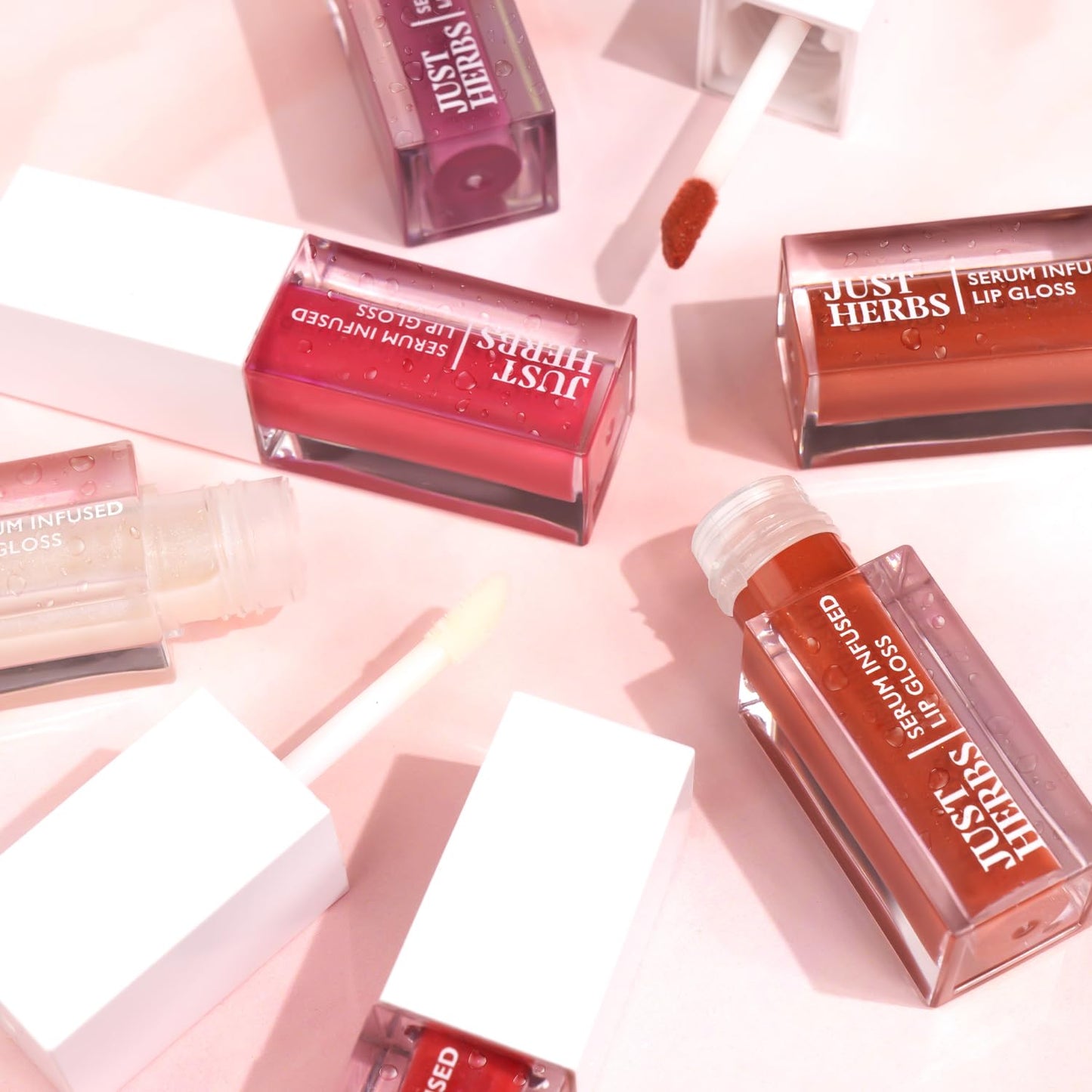 Just Herbs Serum Infused Lip Gloss for Women, Lighweight Non-Sticky High Glossy Moisturizing and Hydrating Lip Gloss 3 ml (Peachy Glow)