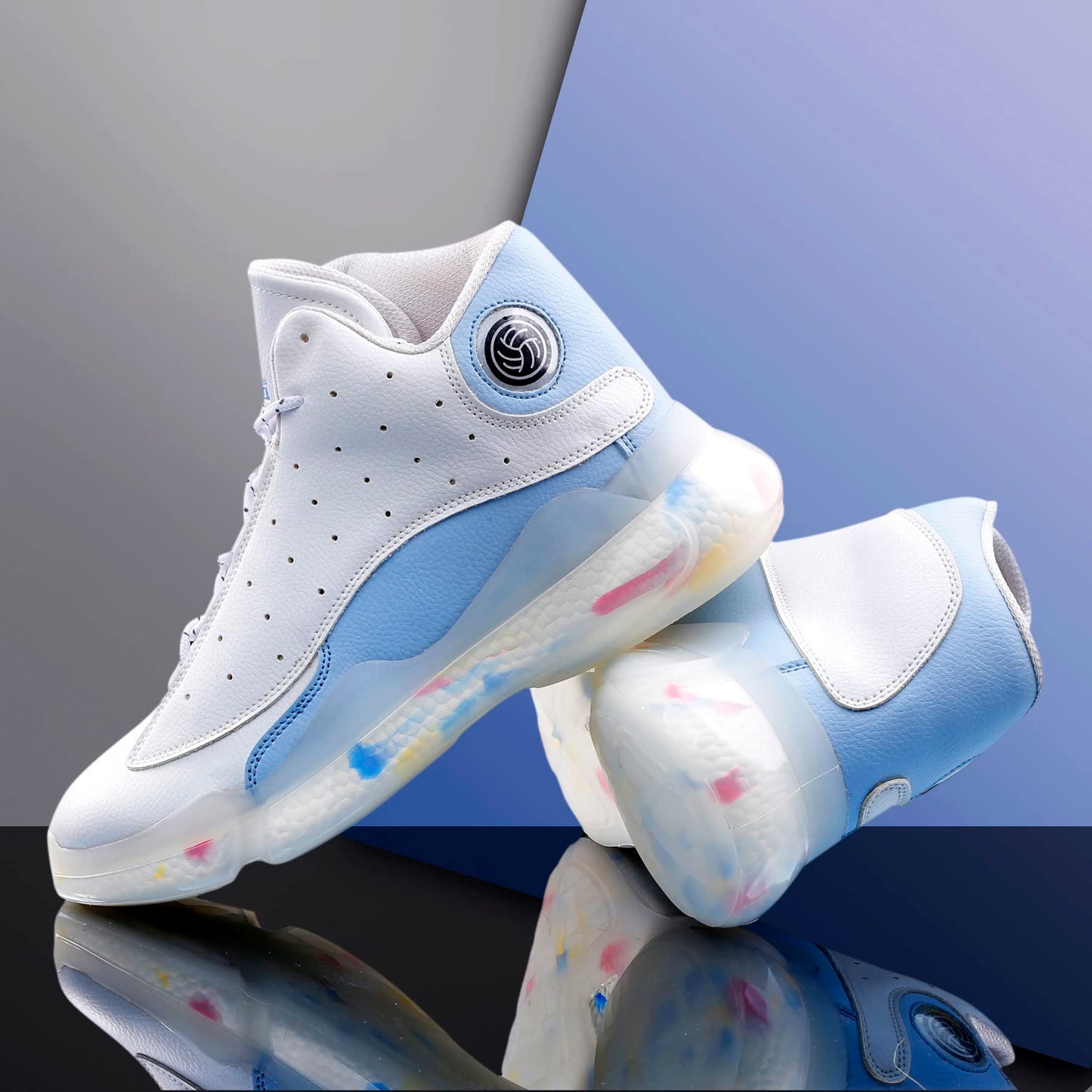 Bacca Bucci Mens Titan Mid Top Streetwear Sneakers With Pu Moulded Mid-Sole For Extra Traction & Comfort- White, Size Uk6
