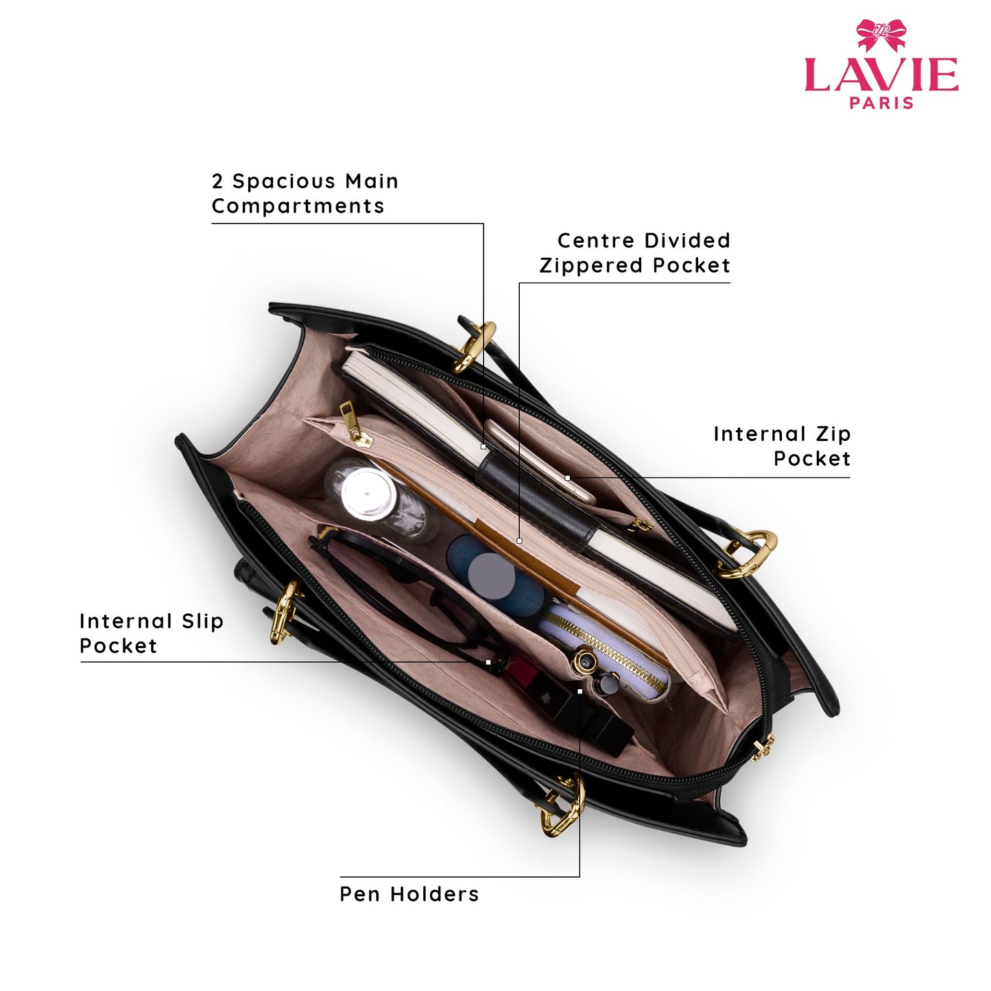 LAVIE PARIS Women's Pisa Box Satchel Bag | Satchel Handbag for Work | Ladies Purse | Stylish Shoulder Bag | Gift for Women
