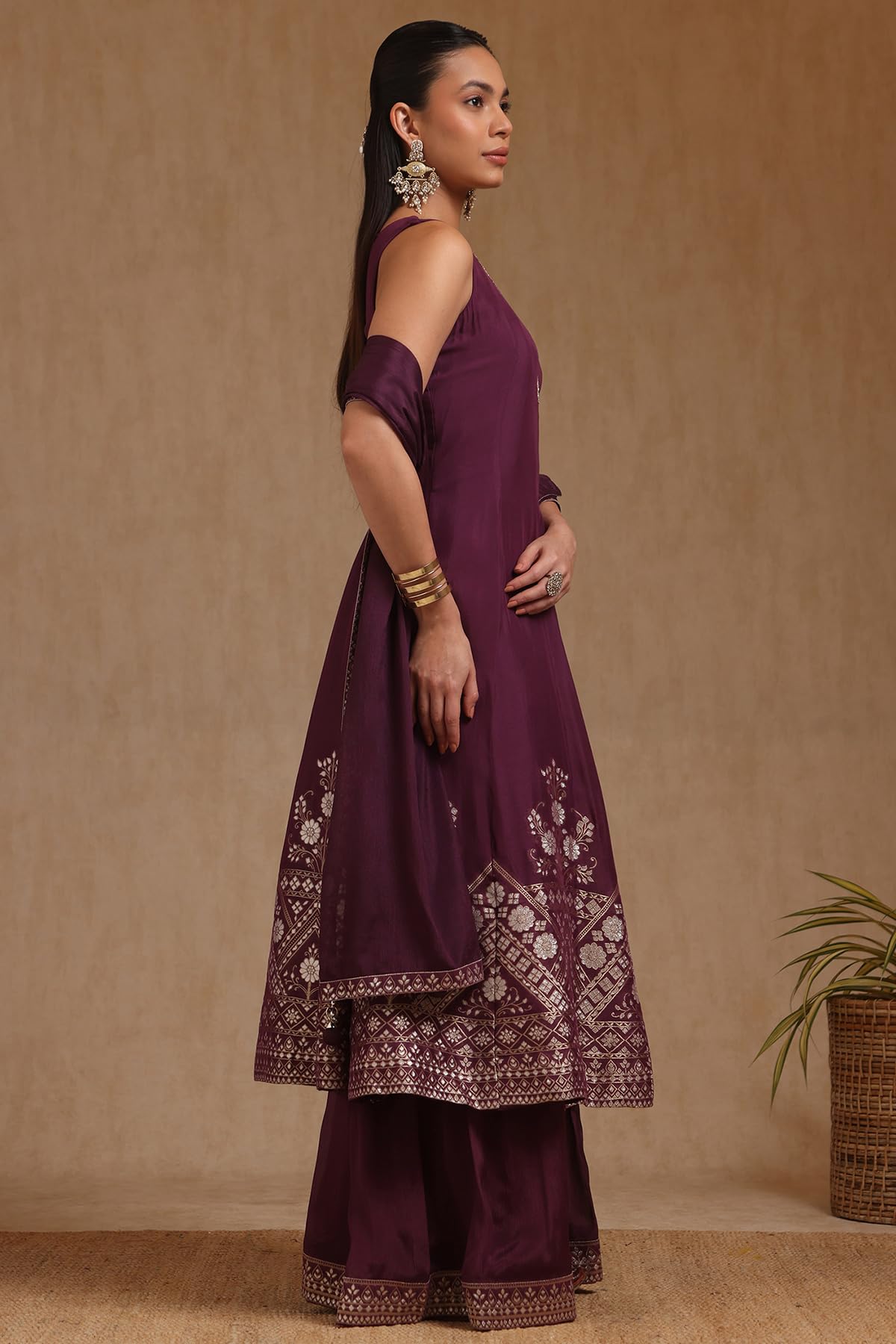 Soch Women's Chinon Gown (OWS5CD21742_Purple