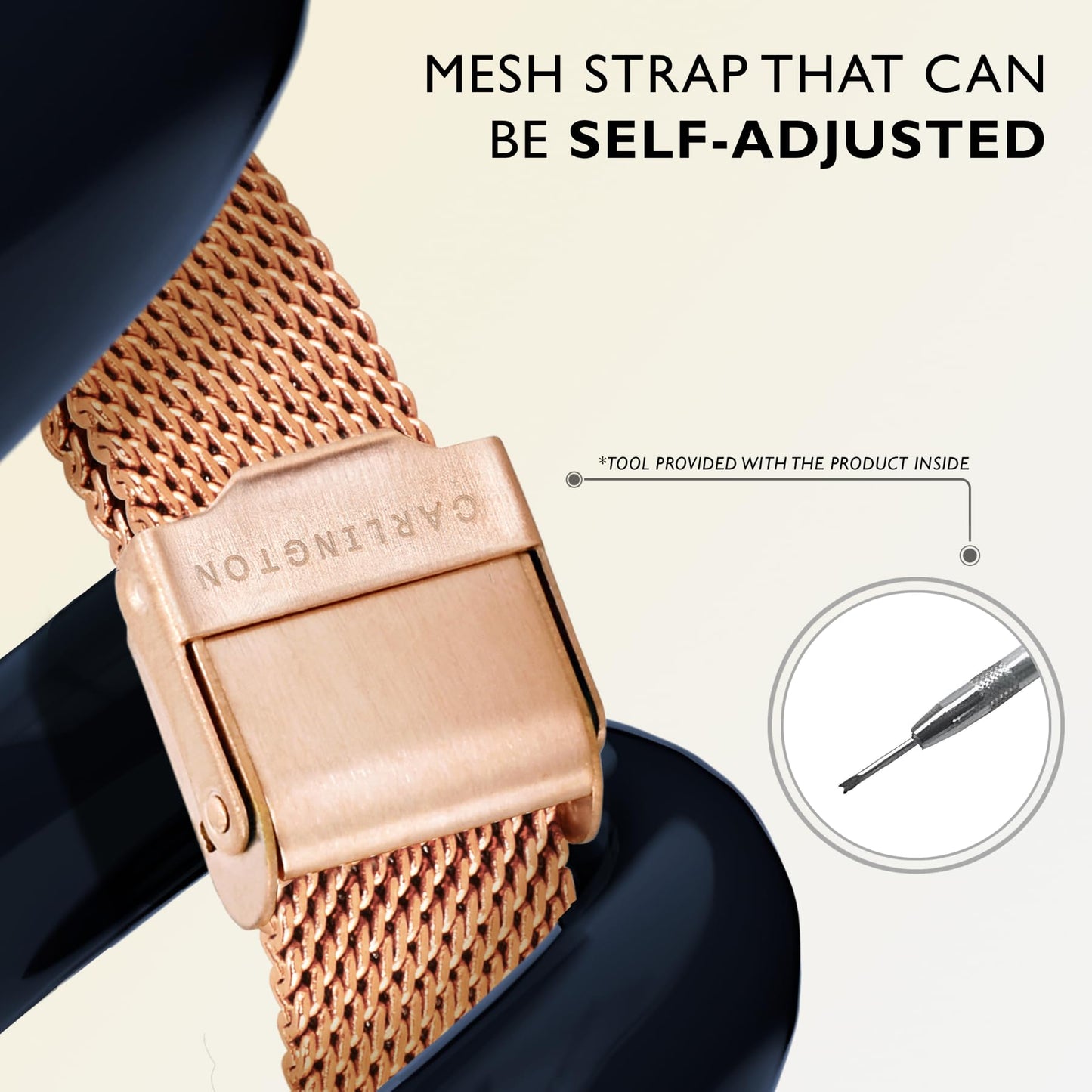 Carlington Gold-Plated Analog Dial Women's & Girl's Watch(Rose Gold Dial Rose Gold Colored Strap)