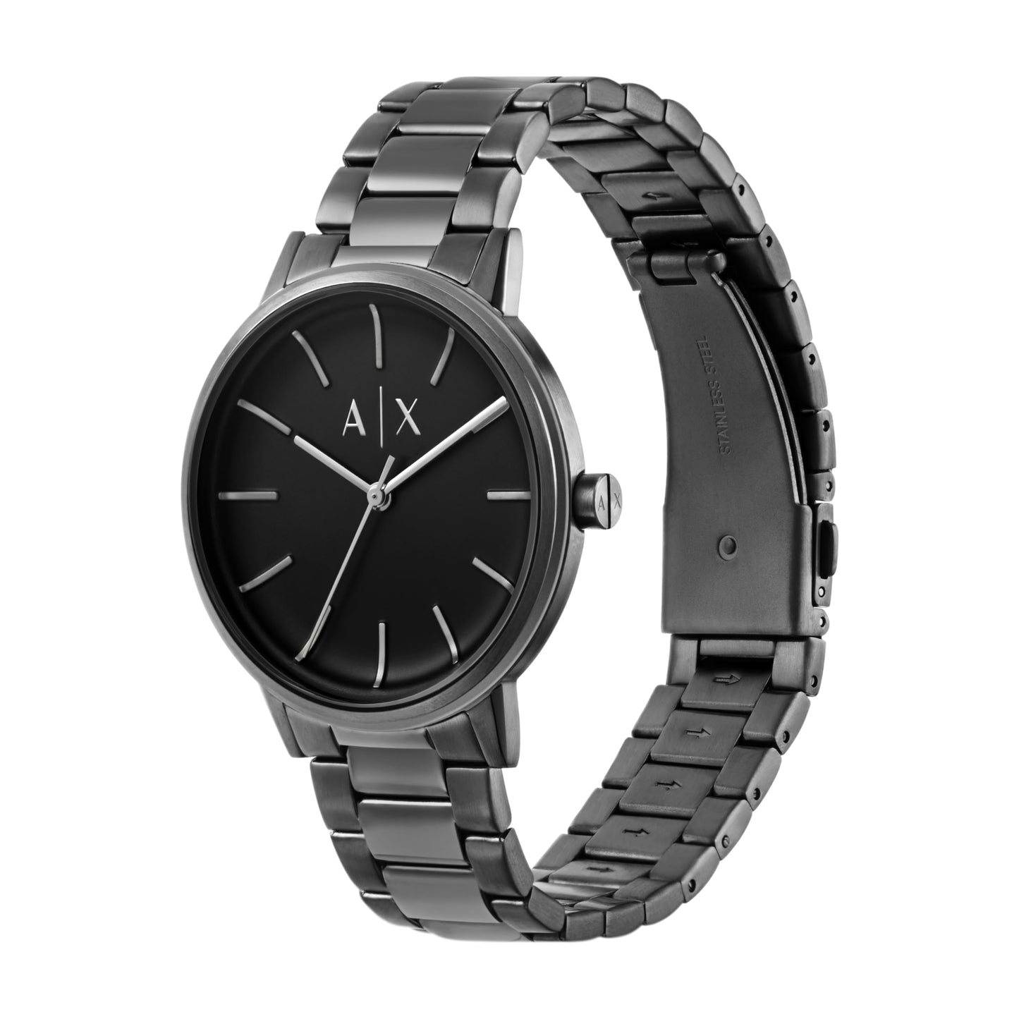 Armani Exchange Stainless Steel Analog Black Dial Men's Watch-Ax2761, Band Color:Black