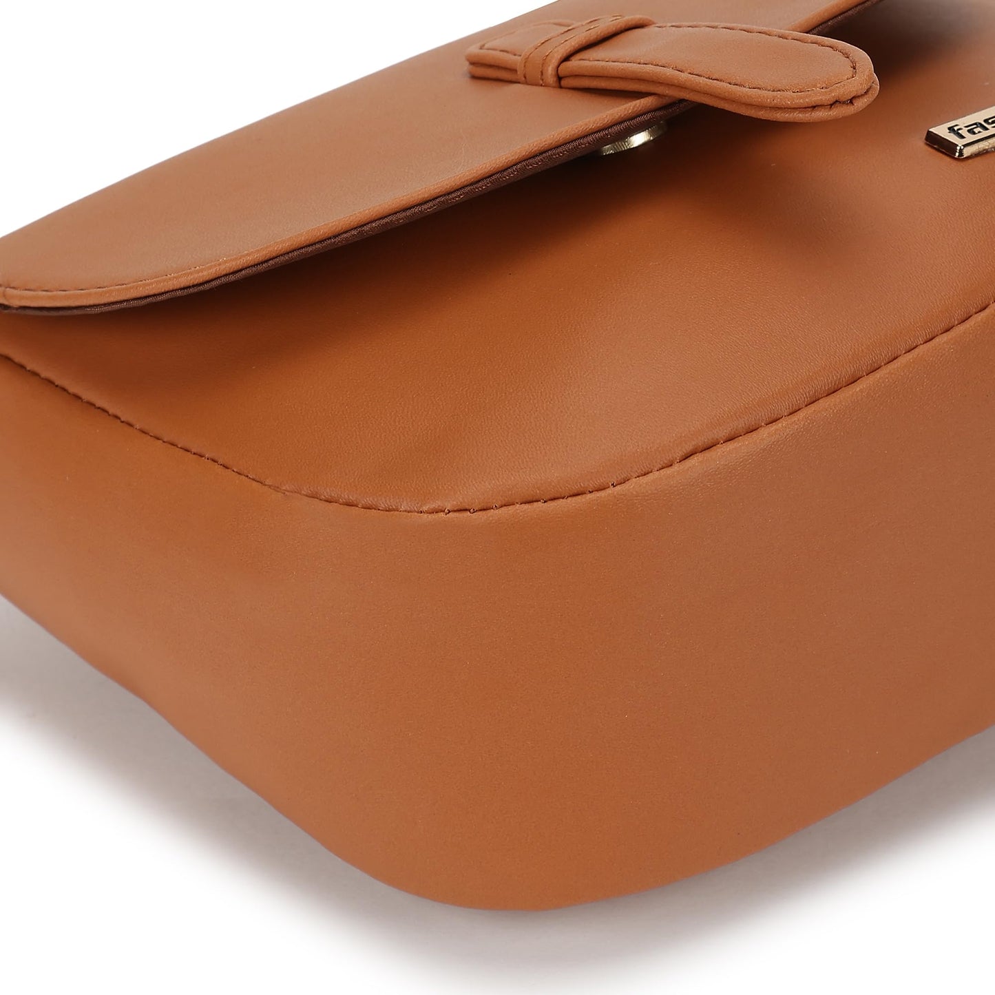 Fastrack Solid Sling Bag For Women, Girls and Ladies| with Non-Detachable Sling Strap | Durable PU Construction, Tan