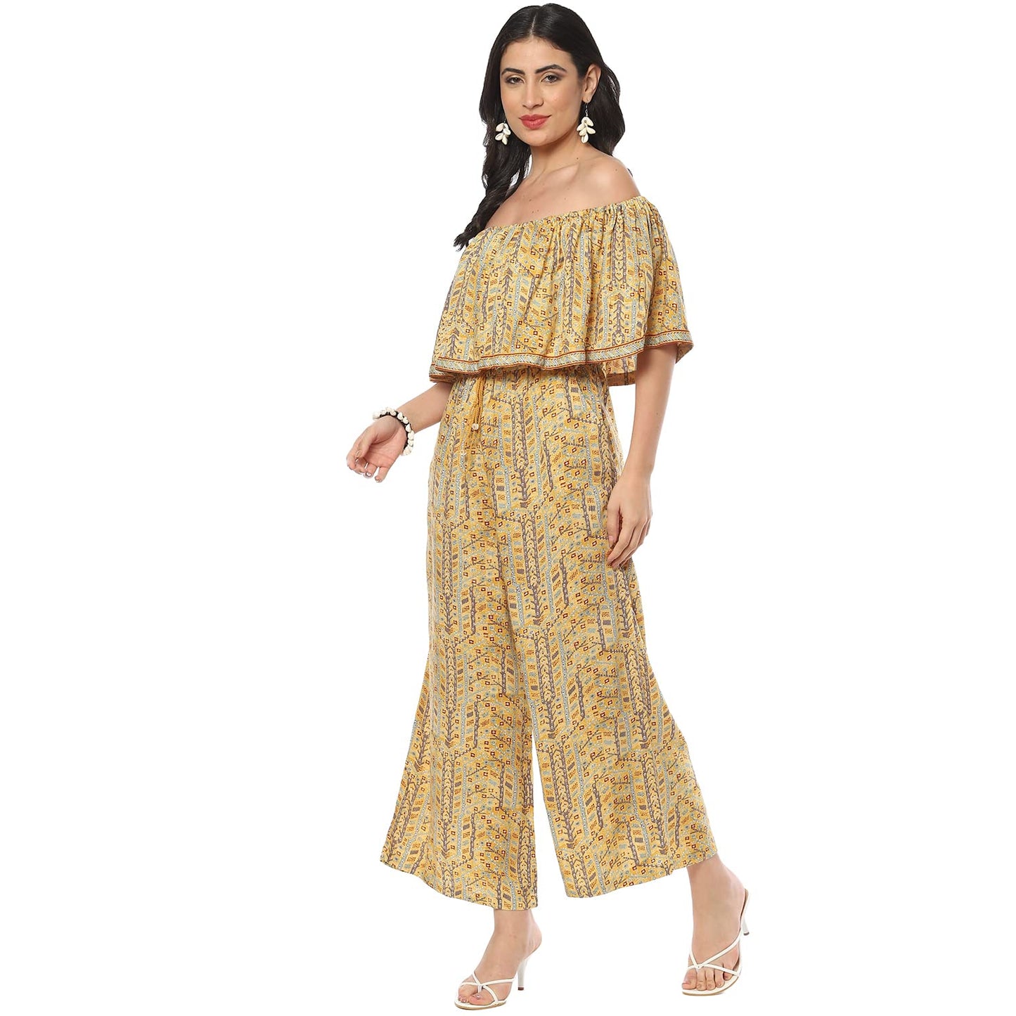 BIBA WOMEN PRINTED MIX AND MATCH(FUSJUMPSUIT1999_YELLOW_40)