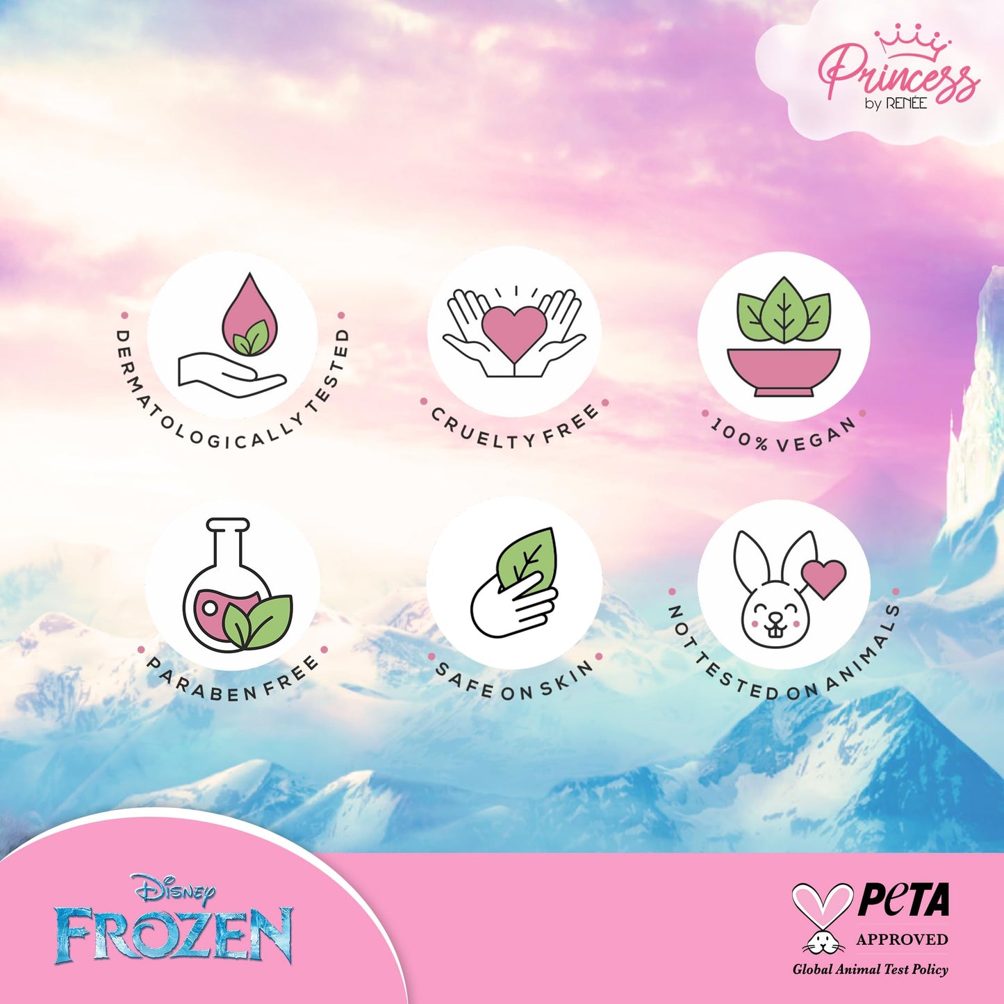 RENEE Disney Frozen Princess Icecream Lip Gloss Elsa-For Pre-Teen Girls,Enriched With Shea Butter & Apricot Oil,Adds Glossy Shine With Nourishing And Moisturizing Effect - No Parabens - 8Ml