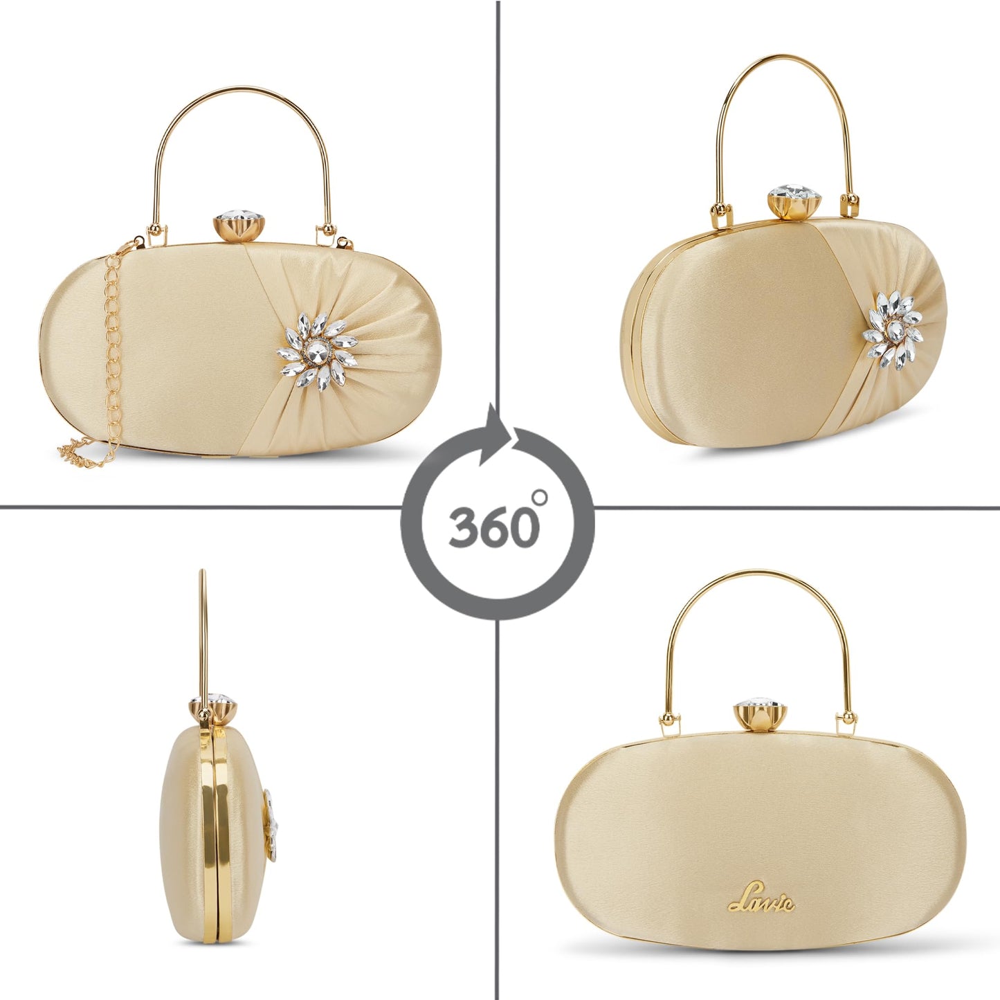 Lavie Women's Shaiz Oval Framed Clutch | Ladies purse | Gift For Girl, Women