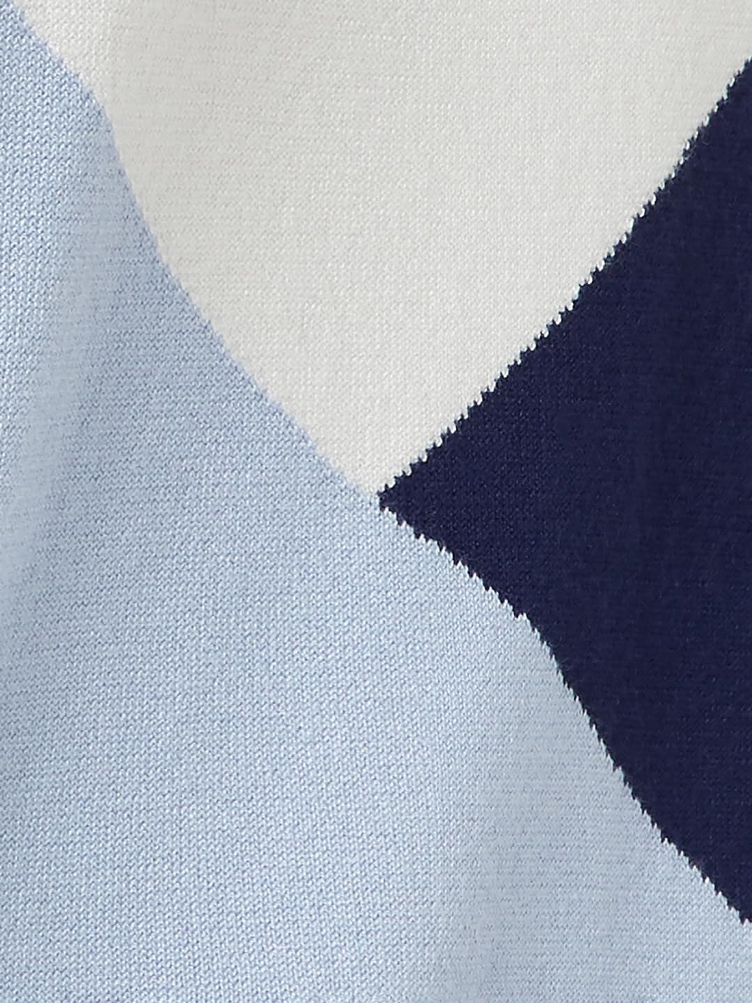 Max Women Colourblocked Sweater (Blue_S)