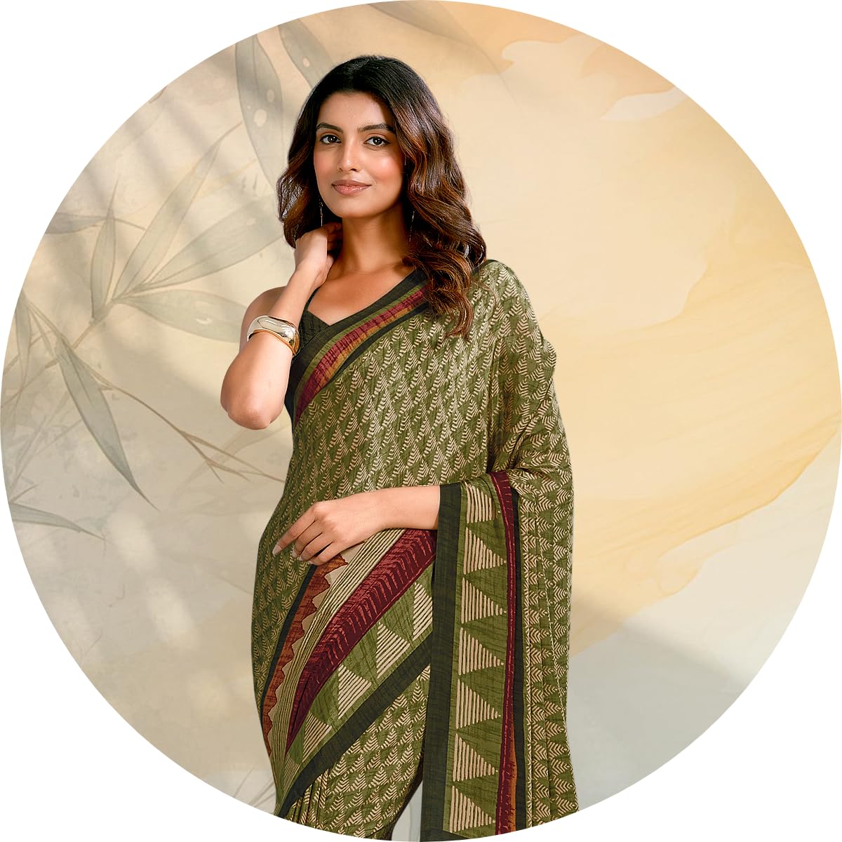Jaanvi fashion Women's Crepe Silk Saree with Blouse Piece | Soft Lightweight Fabric | Latest Stylish Ethnic Wear for Party, Festive and Wedding (bold-style-7119-b)