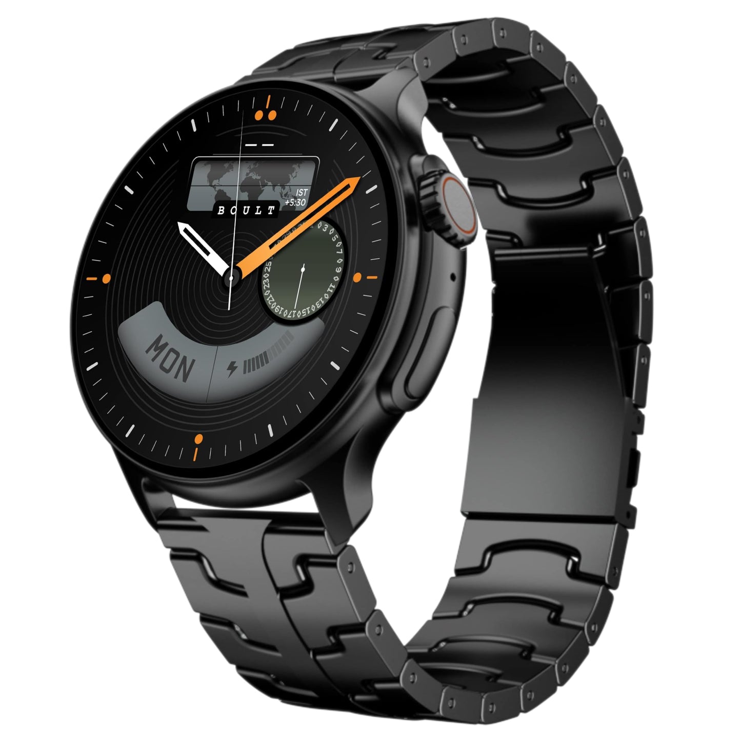 GOBOULT Crown R Pro 2 Smartwatch 1.43''HD AMOLED Display, BT Calling 5.2, 600 Nits Brightness, IP67, 150+ Watchfaces, 120+ Sports Modes, AI Voice Assistant, SpO2 Monitoring (Charcoal Black)