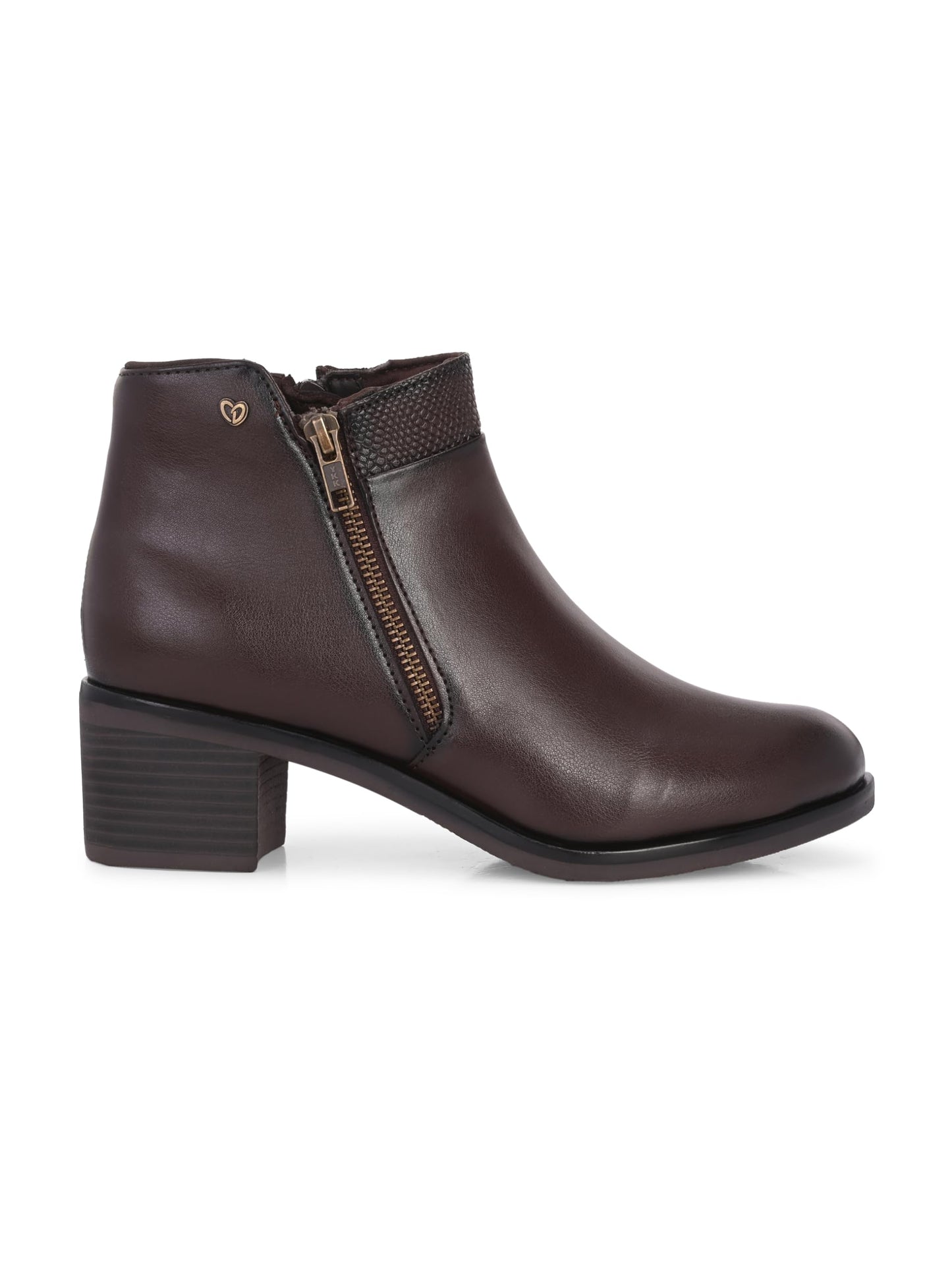 Delize Brown women Mid Heel derby Boots 67123-40