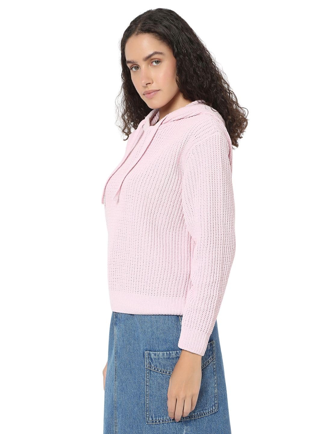 VERO MODA Women's Regular Fit Pink Sweater