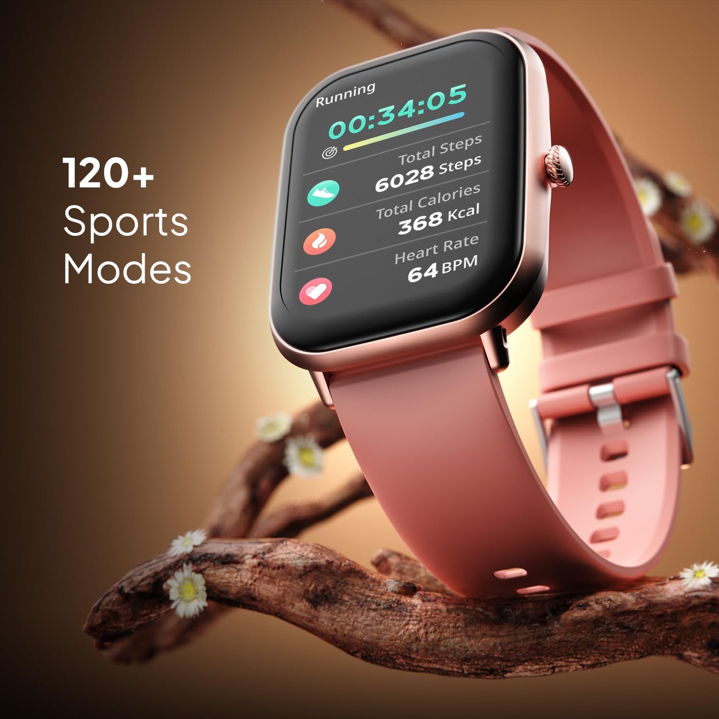 Fire-Boltt Ninja Call Pro Max Smart Watch 2.01” HD Display, Bluetooth Calling, AI Voice Assistant, 120 Sports Modes, IP67 Waterproof, SpO2 Monitor, Smart Watch for Man & Woman- Pink