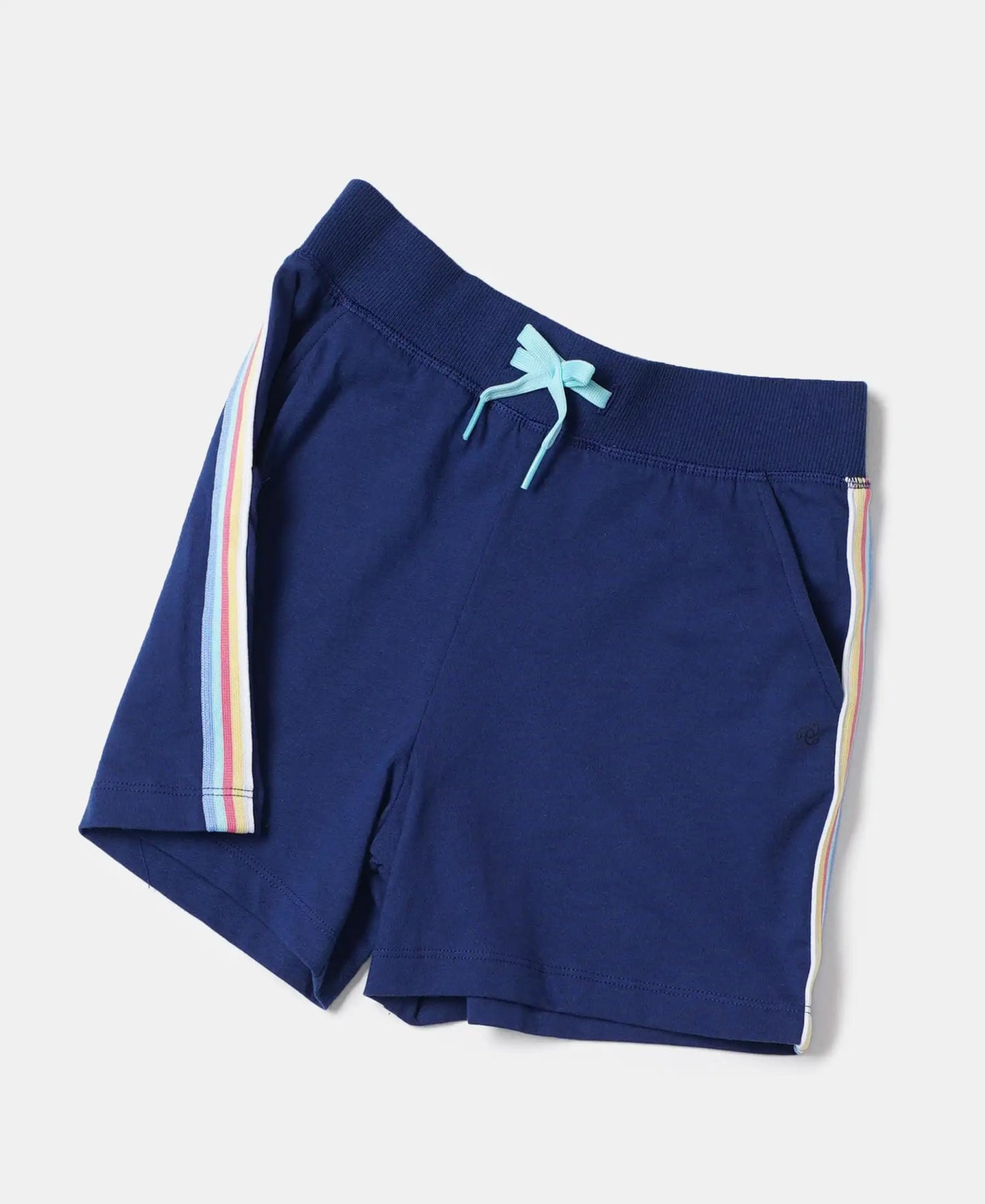 Jockey Girls Super Combed Cotton Regular Fit Shorts with Side Pockets & Drawstring Closure_Style_AG63_Blue Depth_11-12 Yrs