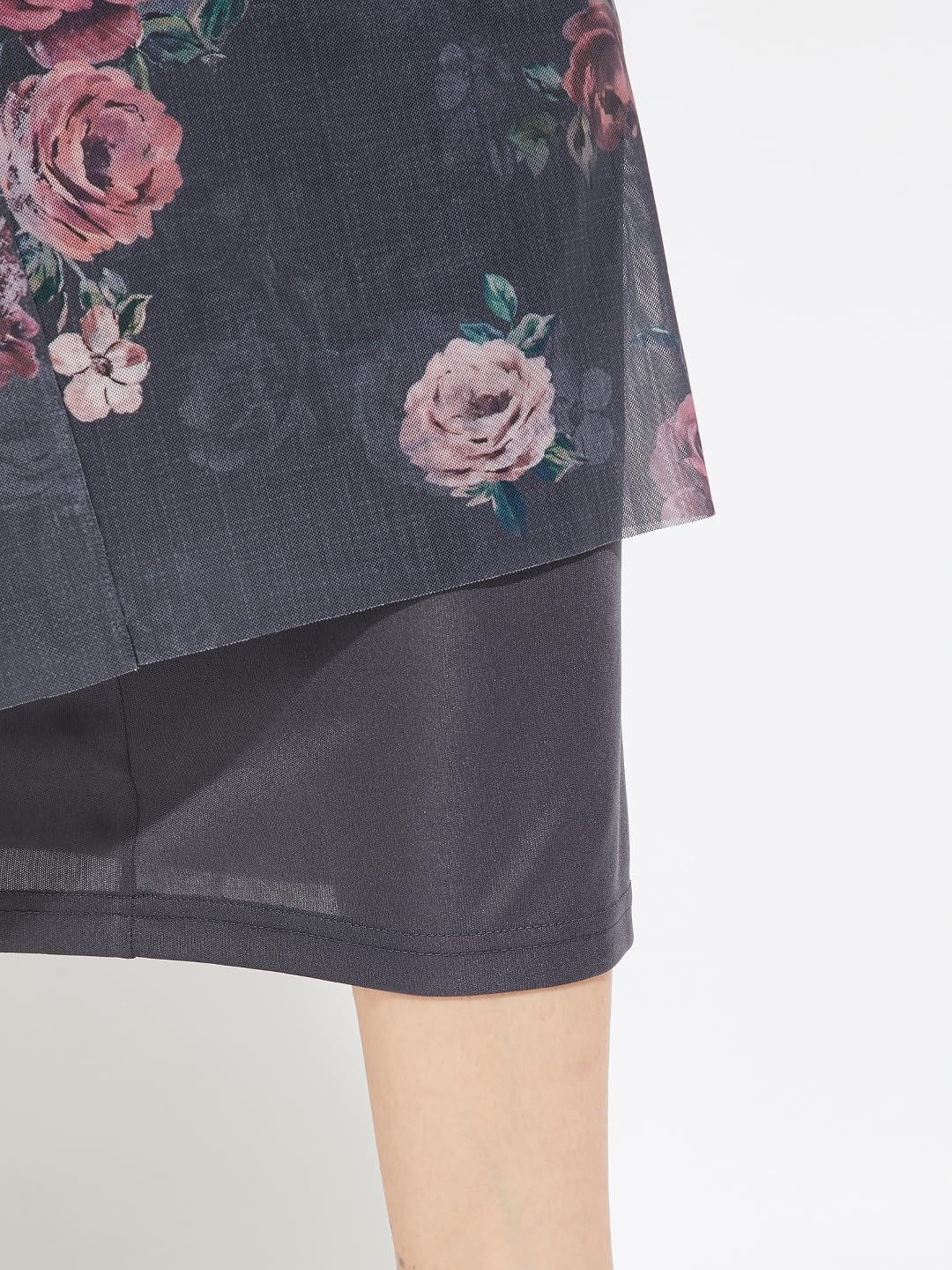 Max Alaya F x URB_N Women Floral Print Bodycon Dress (Grey_XL)