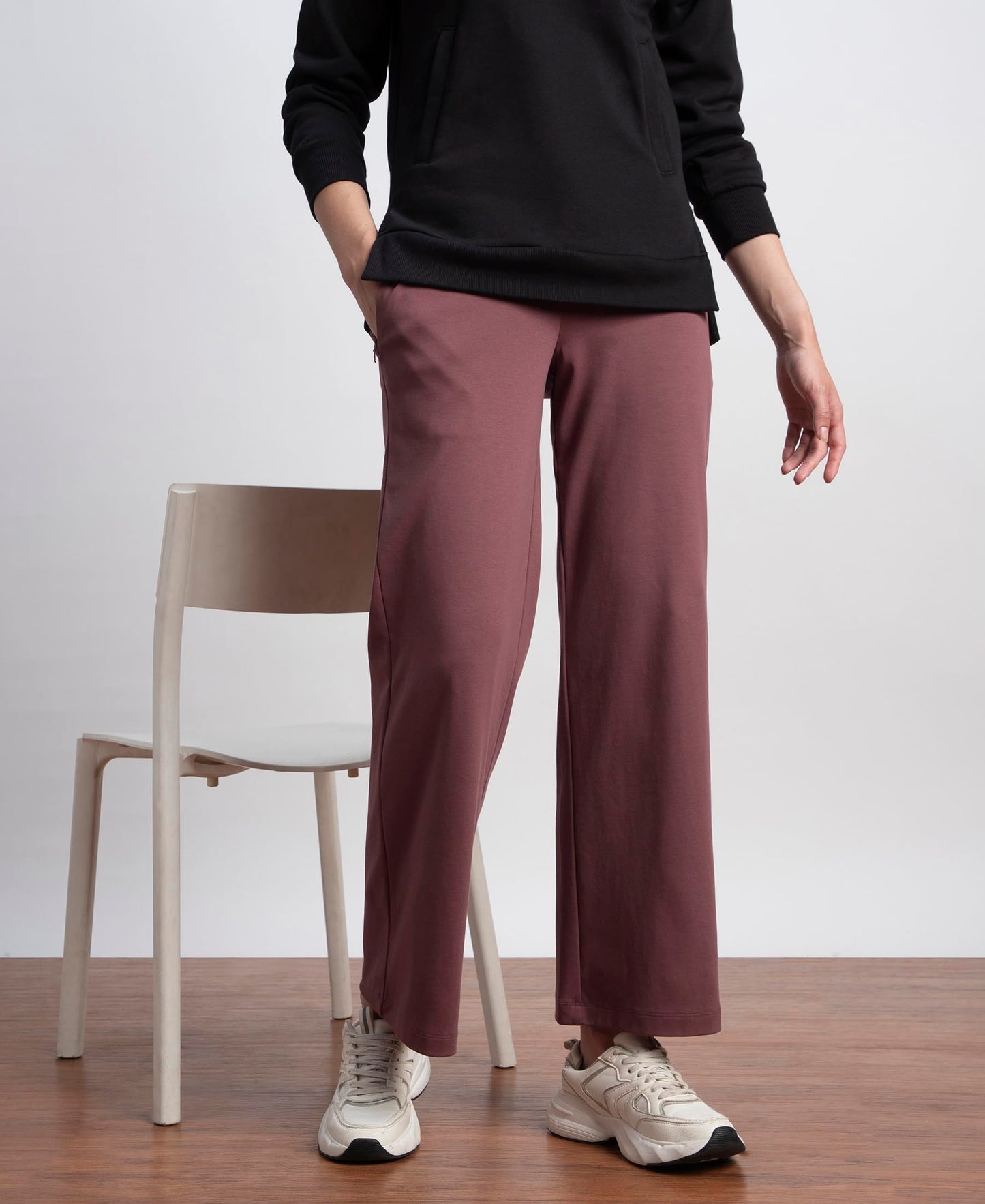 Jockey U102 Women's Super Combed Cotton Rich Relaxed Fit Wide Leg Pants with Zipper Pockets_Wild Ginger_XL