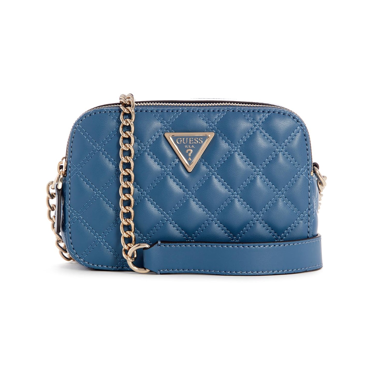 GUESS Women's Blue Quilted Camera Bag| Ladies Purse Handbags | Gift For Ladies