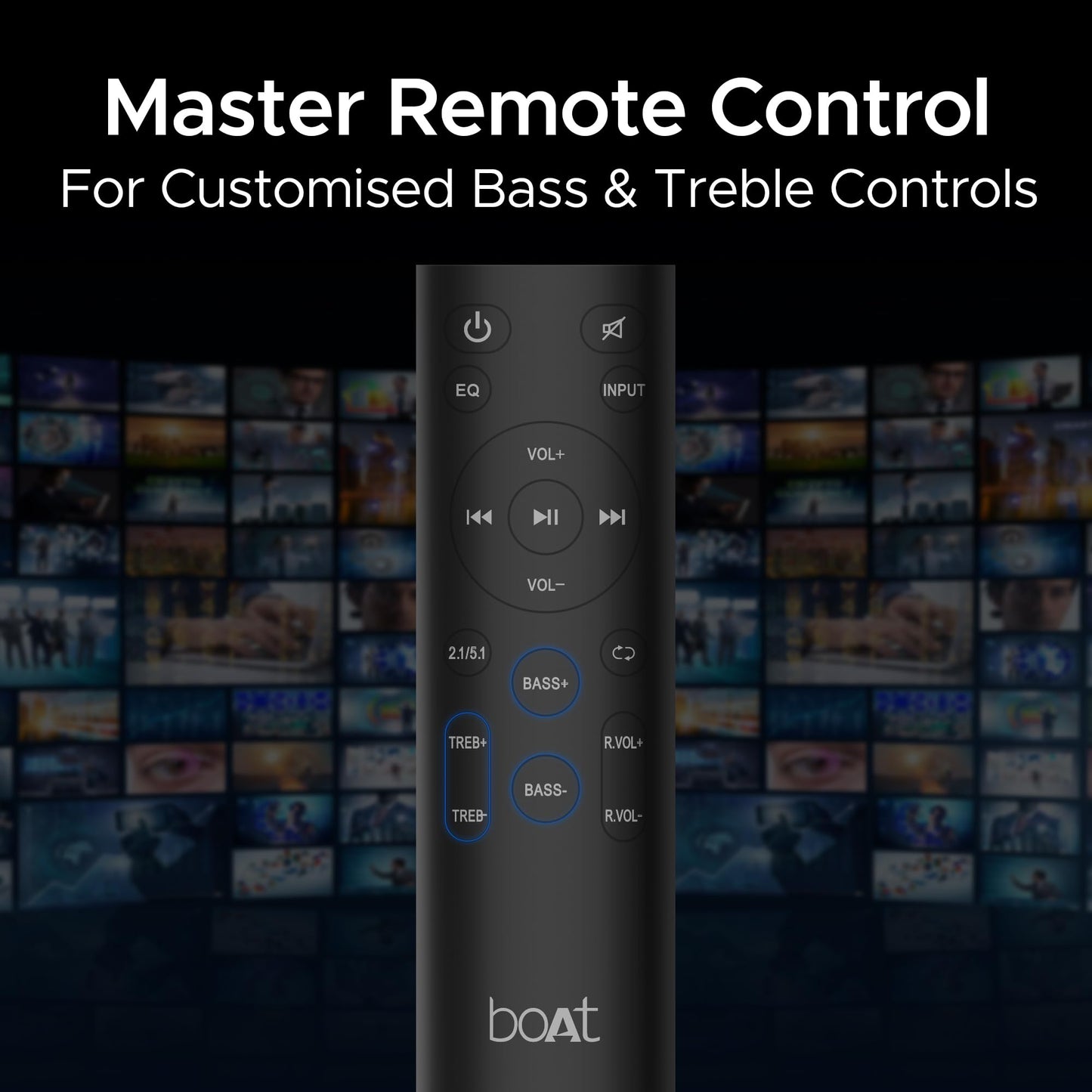 boAt Aavante Bar 3600, 500W Signature Sound,5.1CH Surround Sound, Wall Mountable Design, Bass & Treble with Master Remote Control, Bluetooth Sound Bar, Home Theatre Soundbar Speaker (Premium Black)