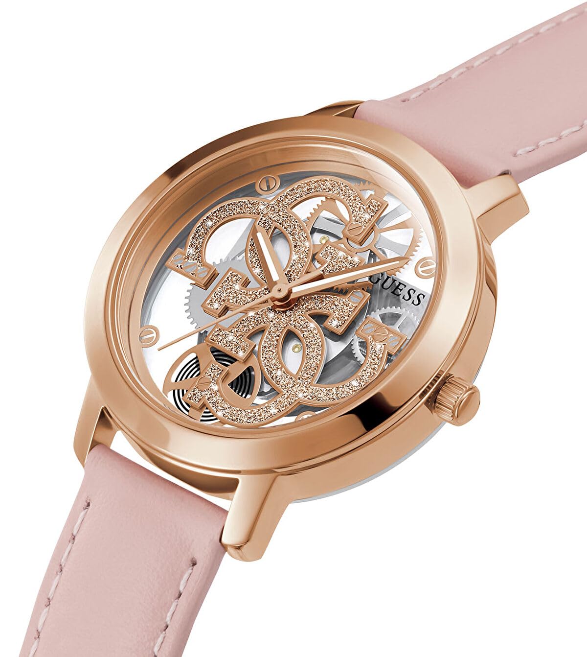 Guess Quattro Clear Collection Analog Gold Dial Women's Watch-GW0383L2