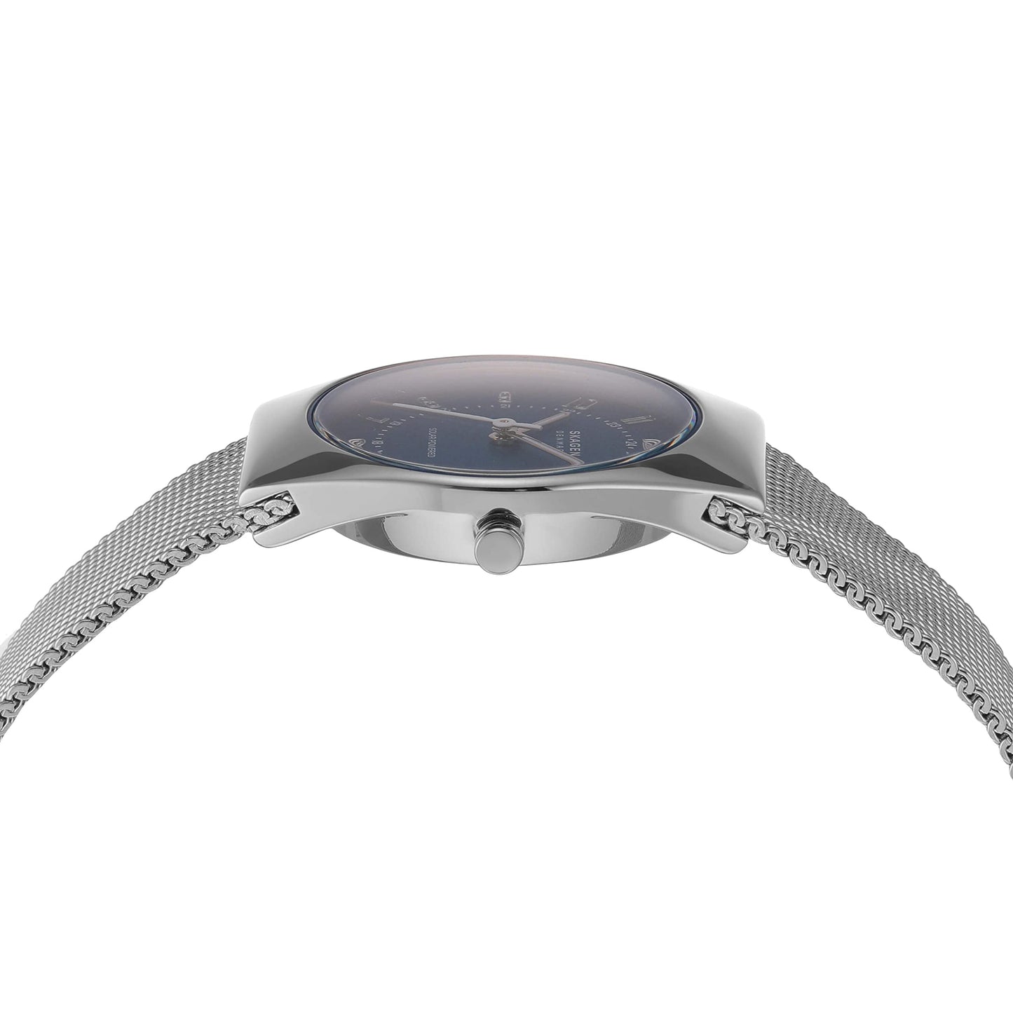 Skagen Women's Stainless Steel Analog Blue Dial Watch-Skw3080, Band Color-Silver