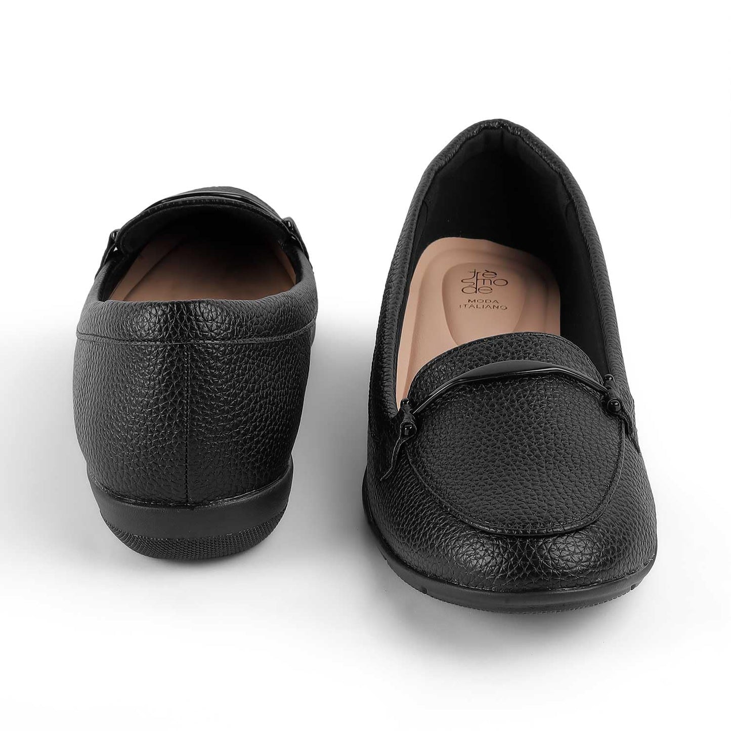 tresmode RUJER Women's Loafers Shoes Black, 3 UK / 36 EU - Round Toe Ladies Comfortable Soft Casual Footwear - Closed Back Vegan Friendly Durable