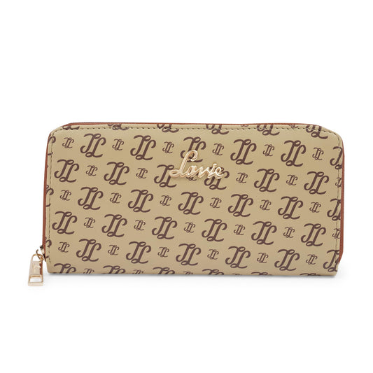 Lavie Women's Sacy Monogram LL Print Large Zip around Wallet | Ladies Purse Handbags