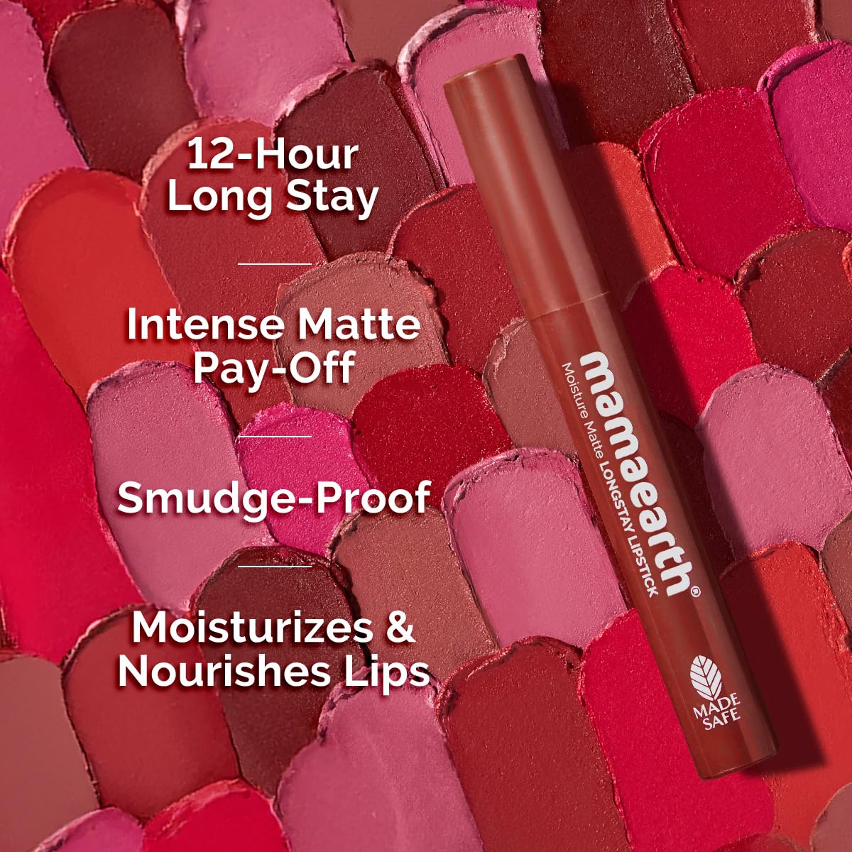 Moisture Matte Longstay Lipstick - 2g | Citrus Nude | 12-Hour Stay | 8-Hour Moisture Lock | Smudge-Proof