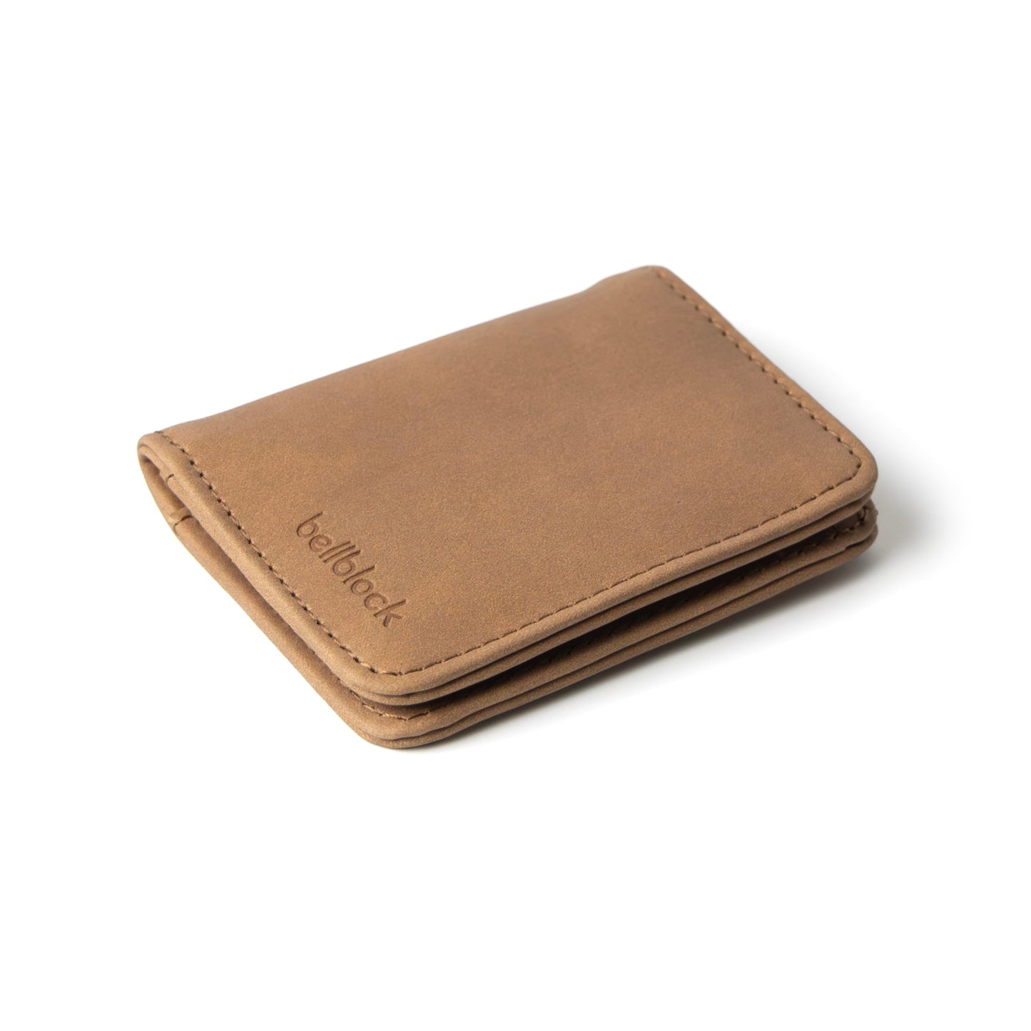 Bellblock Minimal Card Holder for Men/Women | Slim Handcrafted Mens Card Wallet | Upto 7 Cards & Folded Cash | Vegan Leather | Tangerine (Pack of 1)