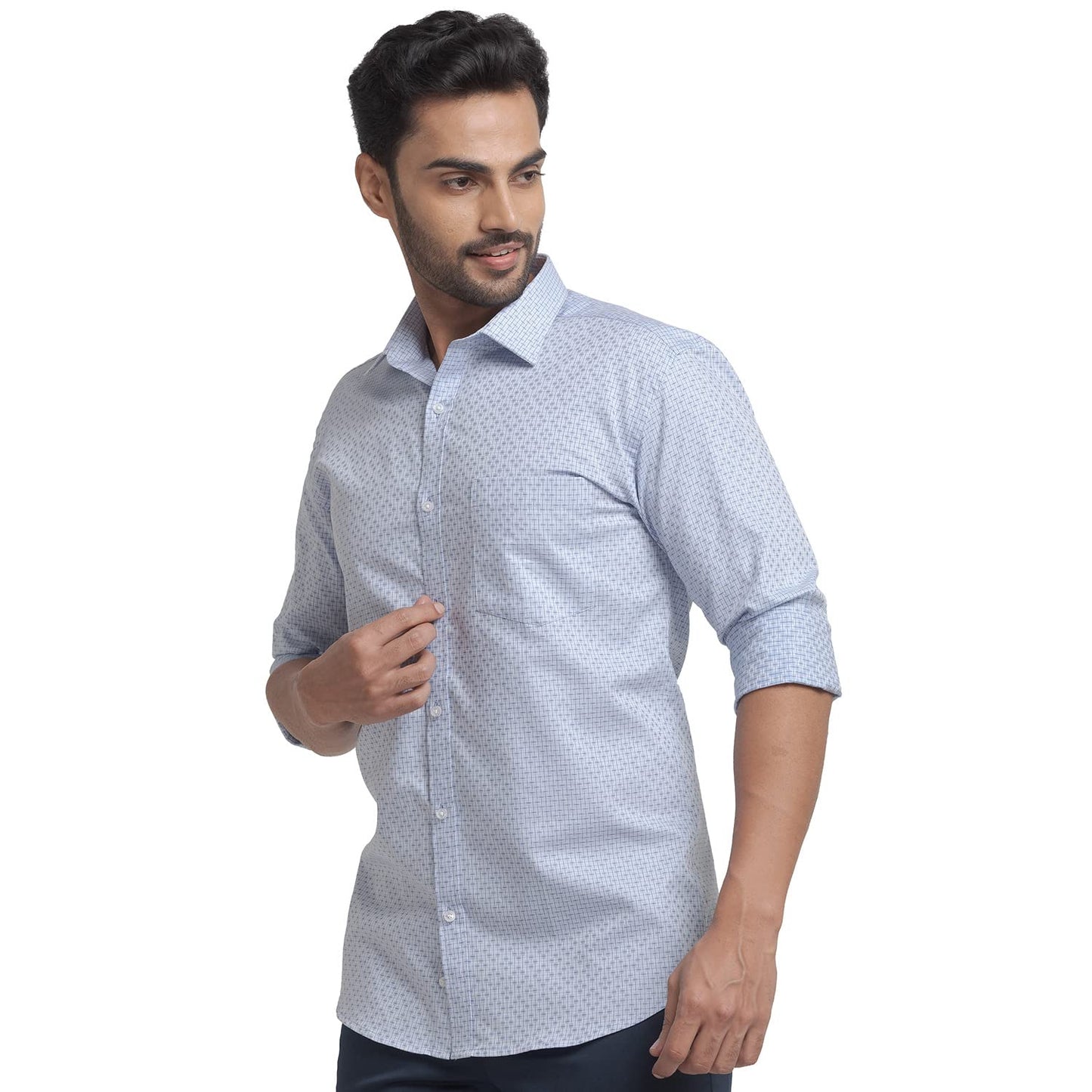 Park Avenue Medium Blue Shirt (Size: 46)-PMSX16516-B3