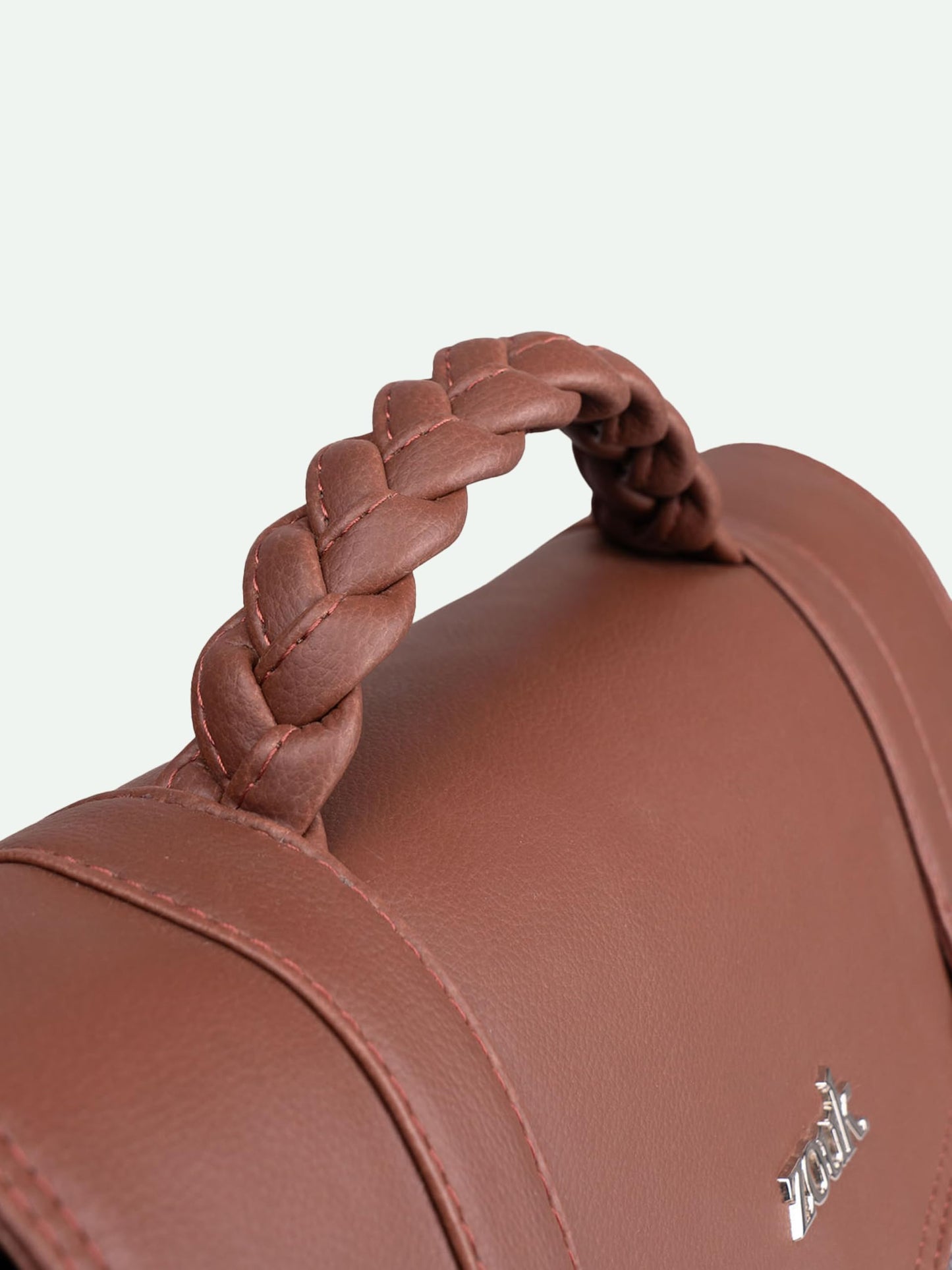 ZOUK Konkona Heritage Satchel Bag - Tidal Wave | Jute | Vegan Leather Handcrafted With Detachable Sling Strap| Orange