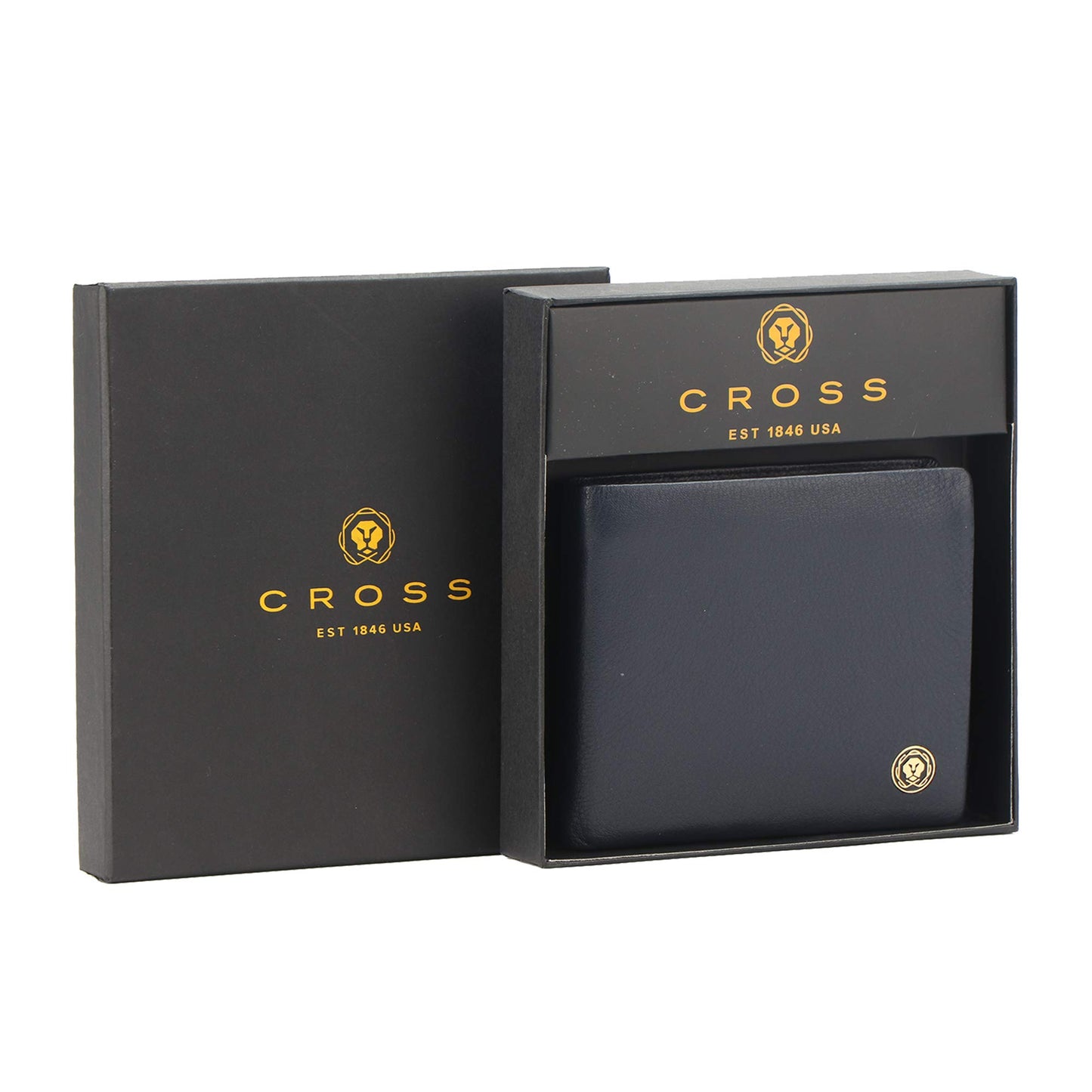 Cross Navy Men's Wallet Stylish Genuine Leather Wallets for Men Latest Gents Purse with Money Coin and Card Holder Compartment (AC298072)