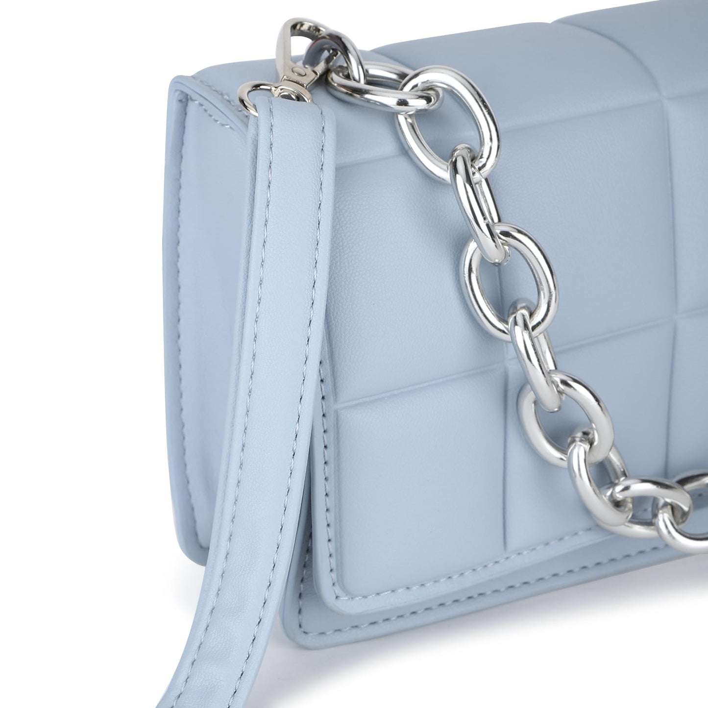 Fastrack Quilted Sling Bag for Womens, Ladies and Girls | Polished Gold Chain Strap Sling Bag | Made Up of Semi PU Leather Material