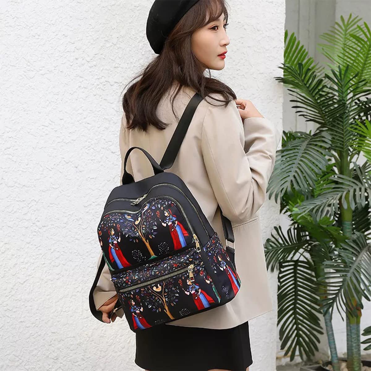 TYPIFY® Stylish Latest Printed Durable Women's Backpack College Women Bag for Girls. Gift for Her (Ethnic Print)