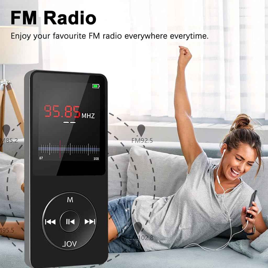 AUDIOCULAR M41 32GB Mp3 Player with Earphone, Portable Music Player, Bluetooth HiFi Digital Audio Player with 2.8” LCD Touch Screen, Built-in Speaker, Voice Recorder, Video Player, Support Upto128GB