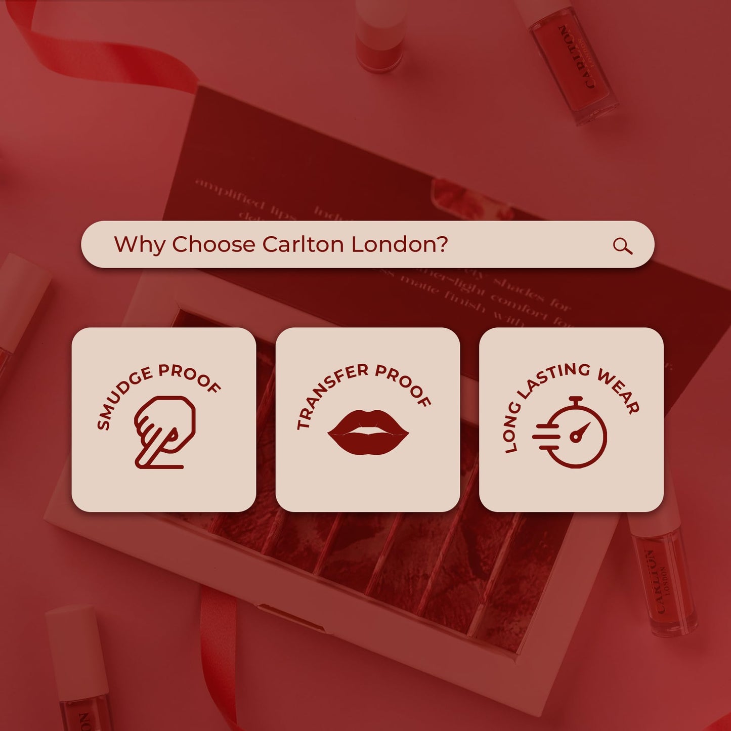 Carlton London Matte Liquid Lipstick Smudge-Proof | Long Lasting | Highly Pigmented |Makeup Gift Set - 8 CLGCYT8_1.7ml