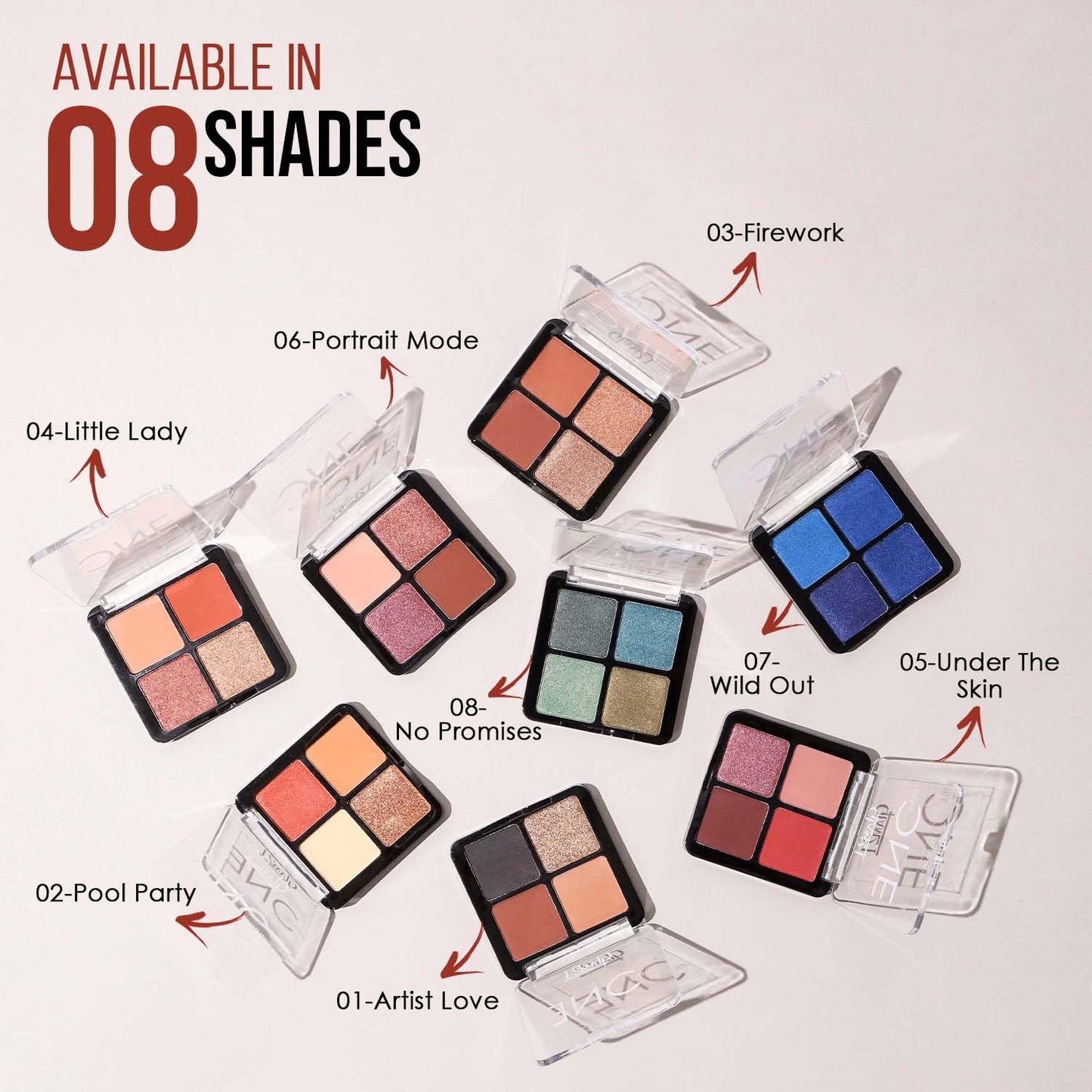 Glam21 Little One 4-in-1 Eyeshadow Palette | Ultra pigmented, Easy to blend | Long Lasting Eye Make Up Kit |Artist Love-01