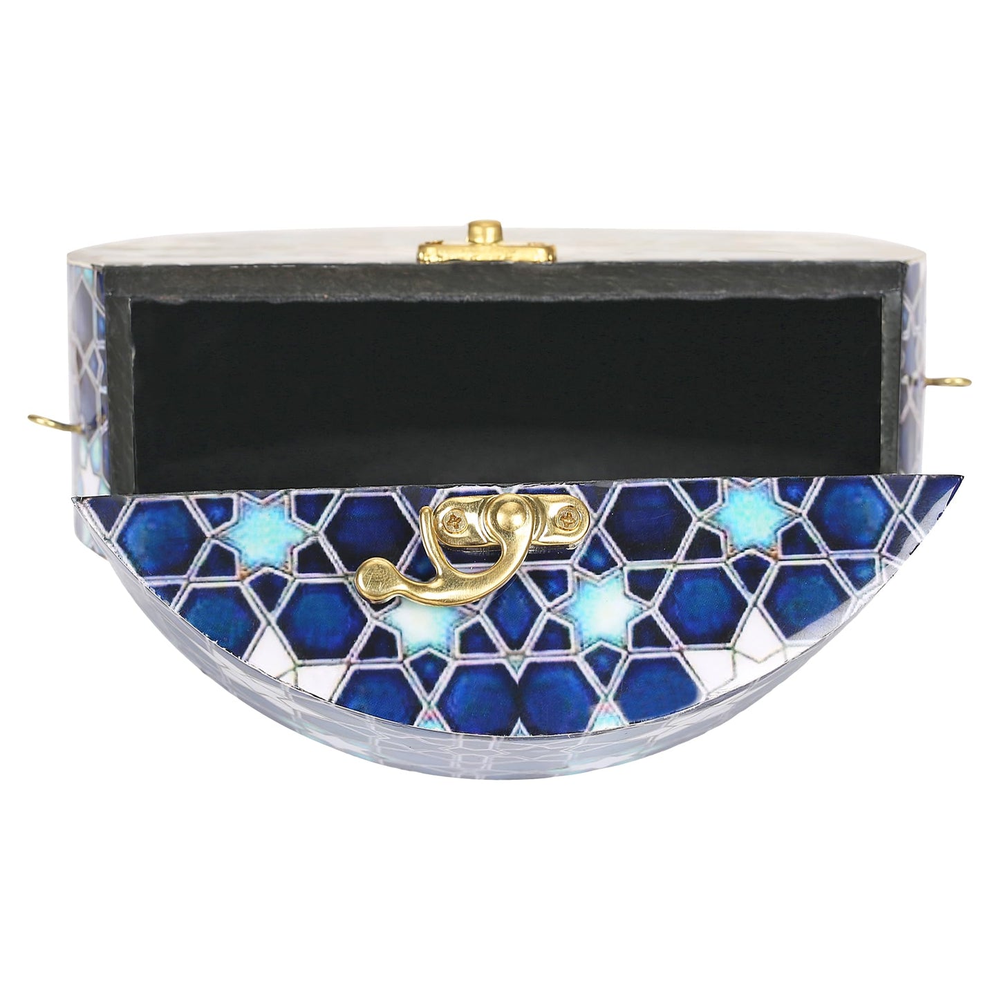 Trend Overseas Women's Wooden Printed Round Ethnic Clutch Bag/Bridal Purse/Handbag_Crossbody Sling Bags for Party (Print Design 4)