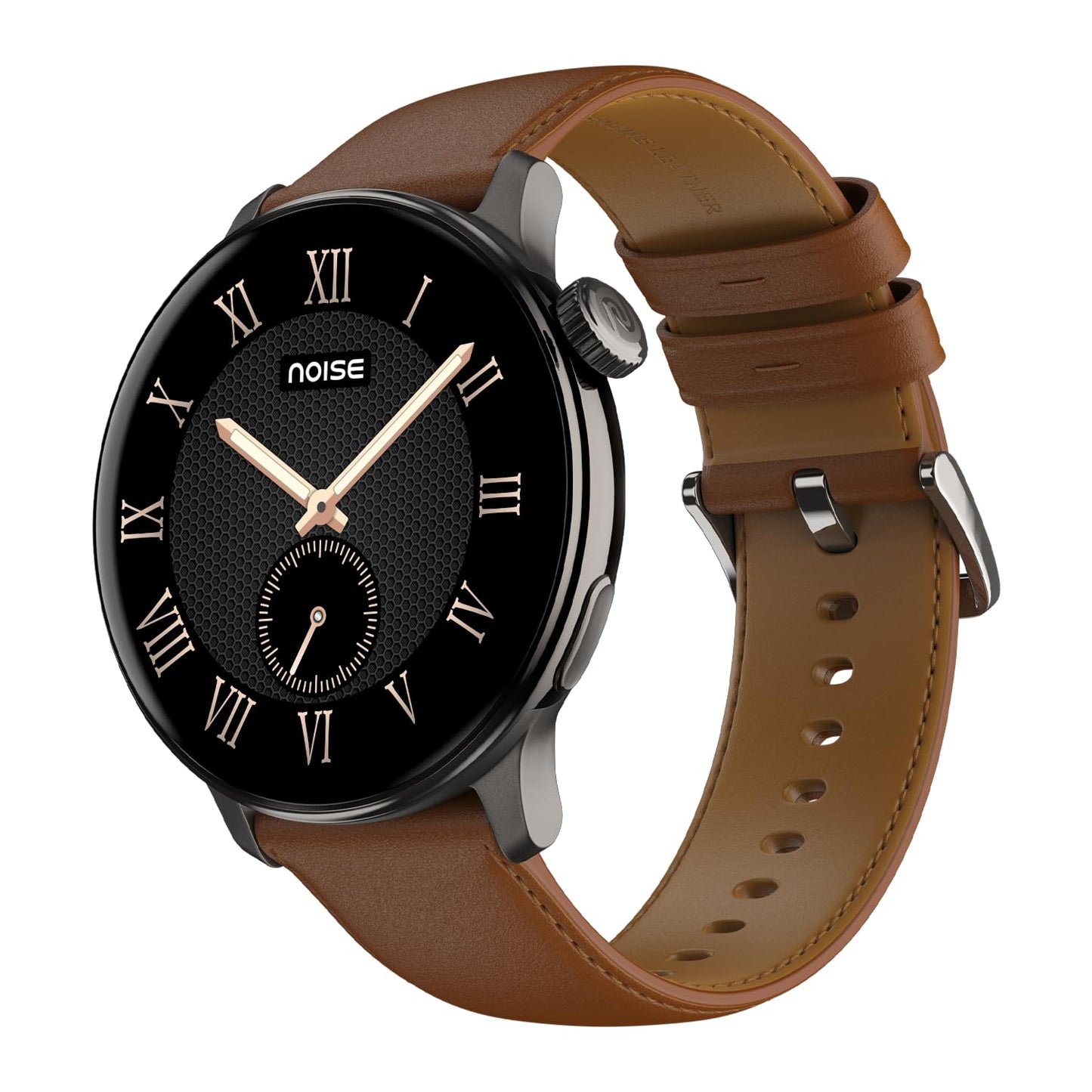 Noise Pro 6R 1.46" AMOLED Smart Watch, 1000 NITS, Powered by AI Pro, Built-in GPS, Strava Integration, Stainless Steel Dial, Video Watch Faces, 3ATM, Emergency SOS, TWS Connectivity (Classic Brown)