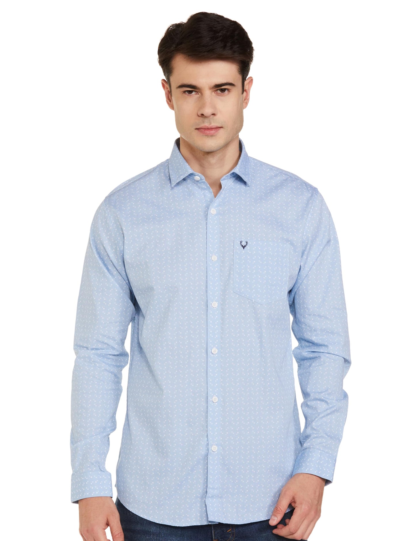 Allen Solly Men's Regular Fit Shirt (ASSFQSPPC23905_Blue