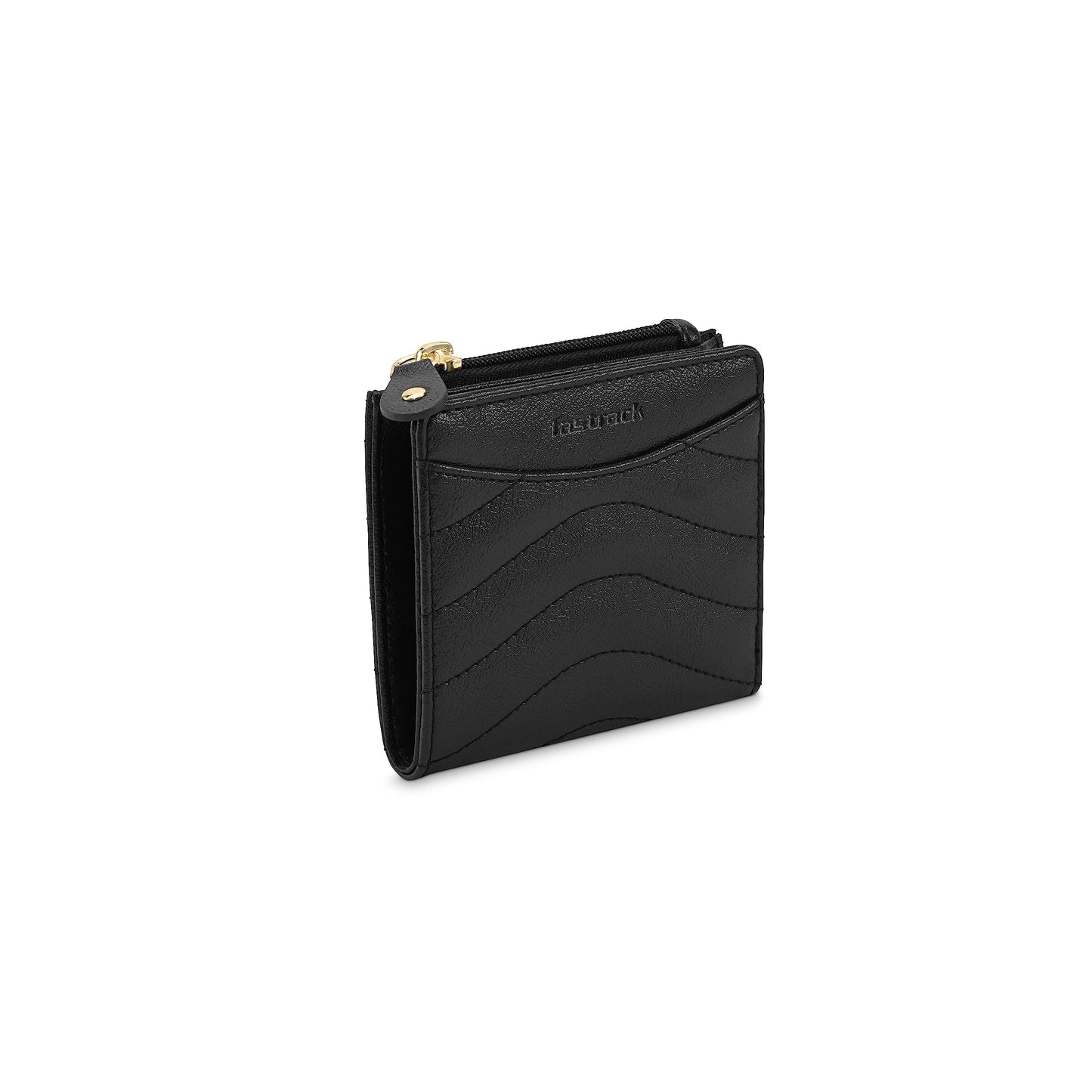 Fastrack Women Premium Faux Leather Quilted Wallet, Black
