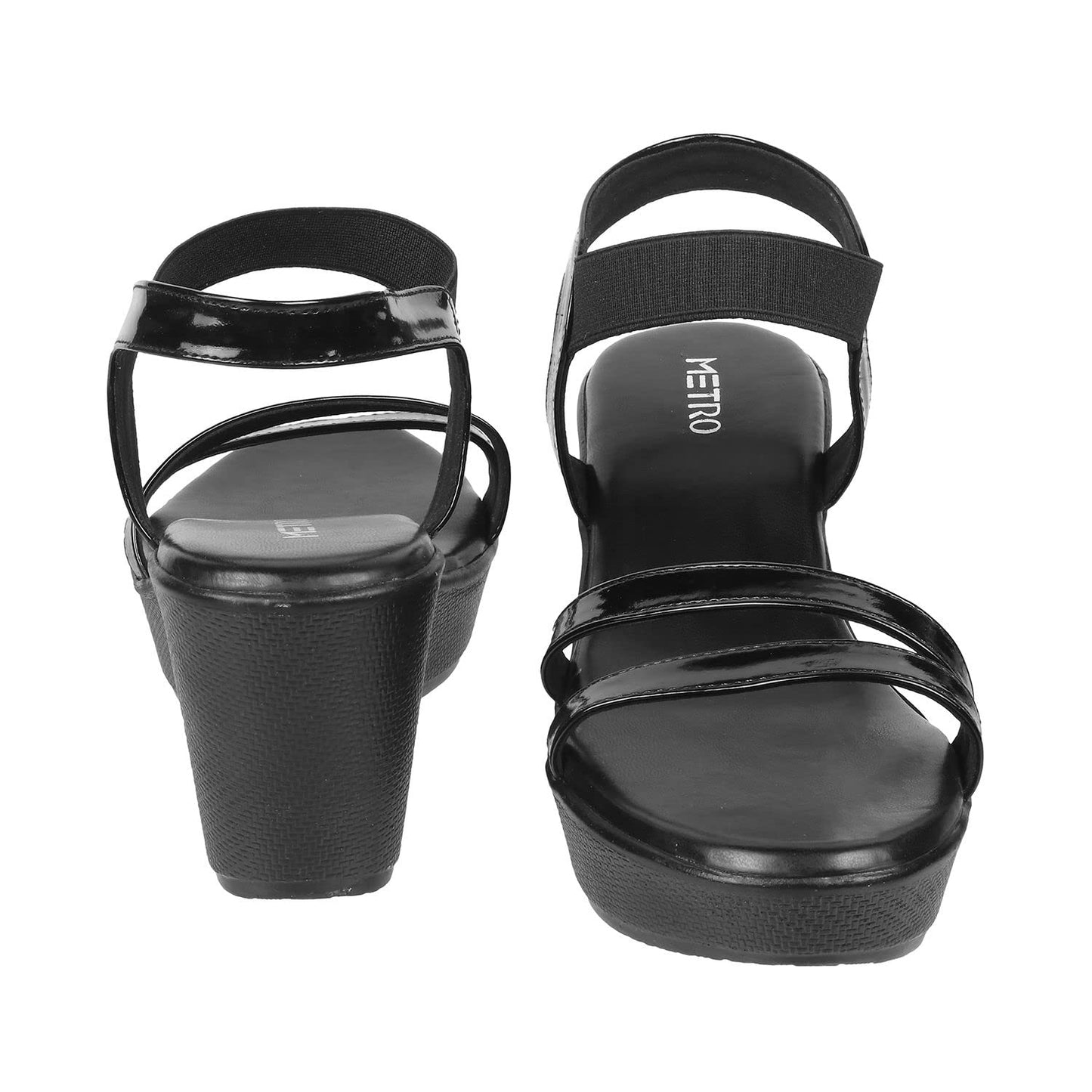 Metro Women Black Wedge Heel Sandal UK/5 EU/38 (34-120)
