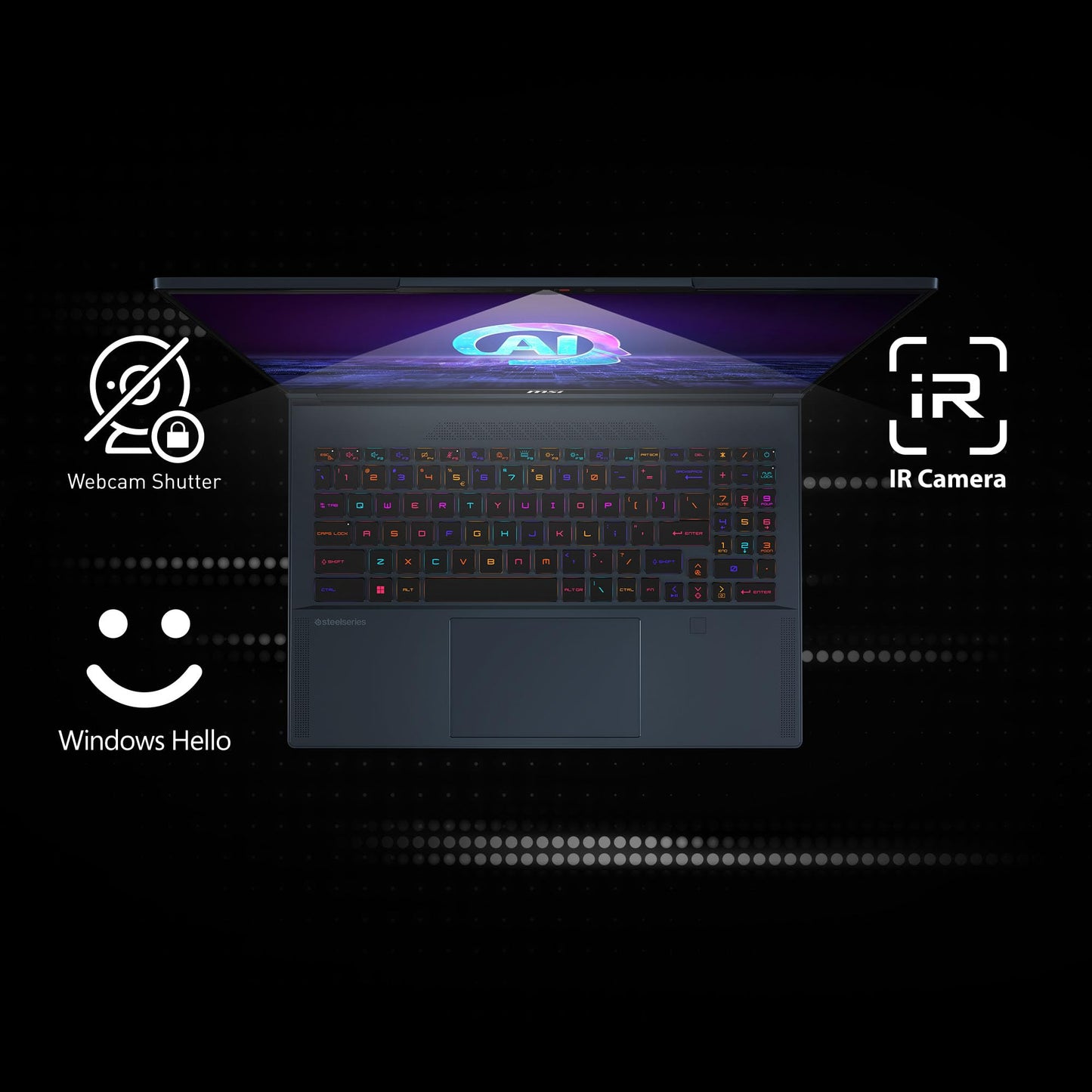 MSI Stealth 16 AI Studio, Intel 1st Gen. Ultra 9 185H, Built-in AI, 41CM QHD+ 240Hz Gaming Laptop (32GB/2TB NVMe SSD/Windows 11 Pro/NVIDIA GeForce RTX 4070, GDDR6 8GB/Star Blue/1.9Kg), A1VGG-057IN