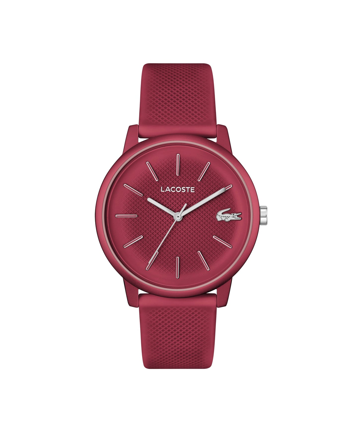 Lacoste Lacoste.12.12 Move Qtz Basic Red Round Dial Men's Watch|Silicone Material|Multi Color Band - 2011283