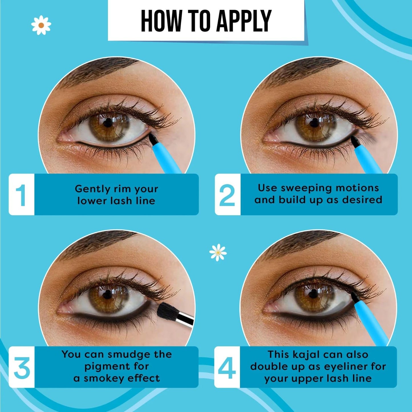 SUGAR POP Matte Finish Eyeliner, Smudge-Proof, Water-Resistant | Longwear Kajal Matte Finish, Intense Dark Kohl Kajal, Smudge Proof, Water Proof Long Lasting - 01 Black