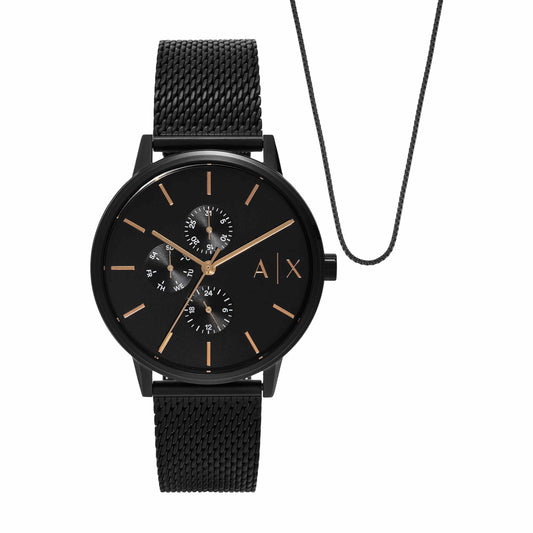 Armani Exchange Analog Black Dial Men's Watch-AX7162SET