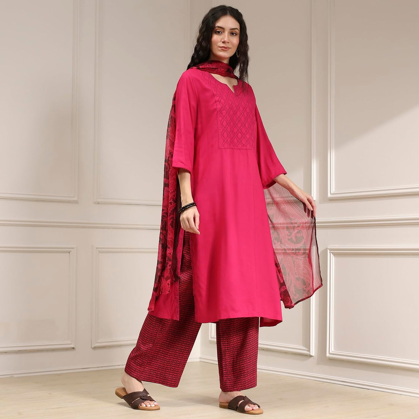 BIBA Women's Rayon Kurta Set