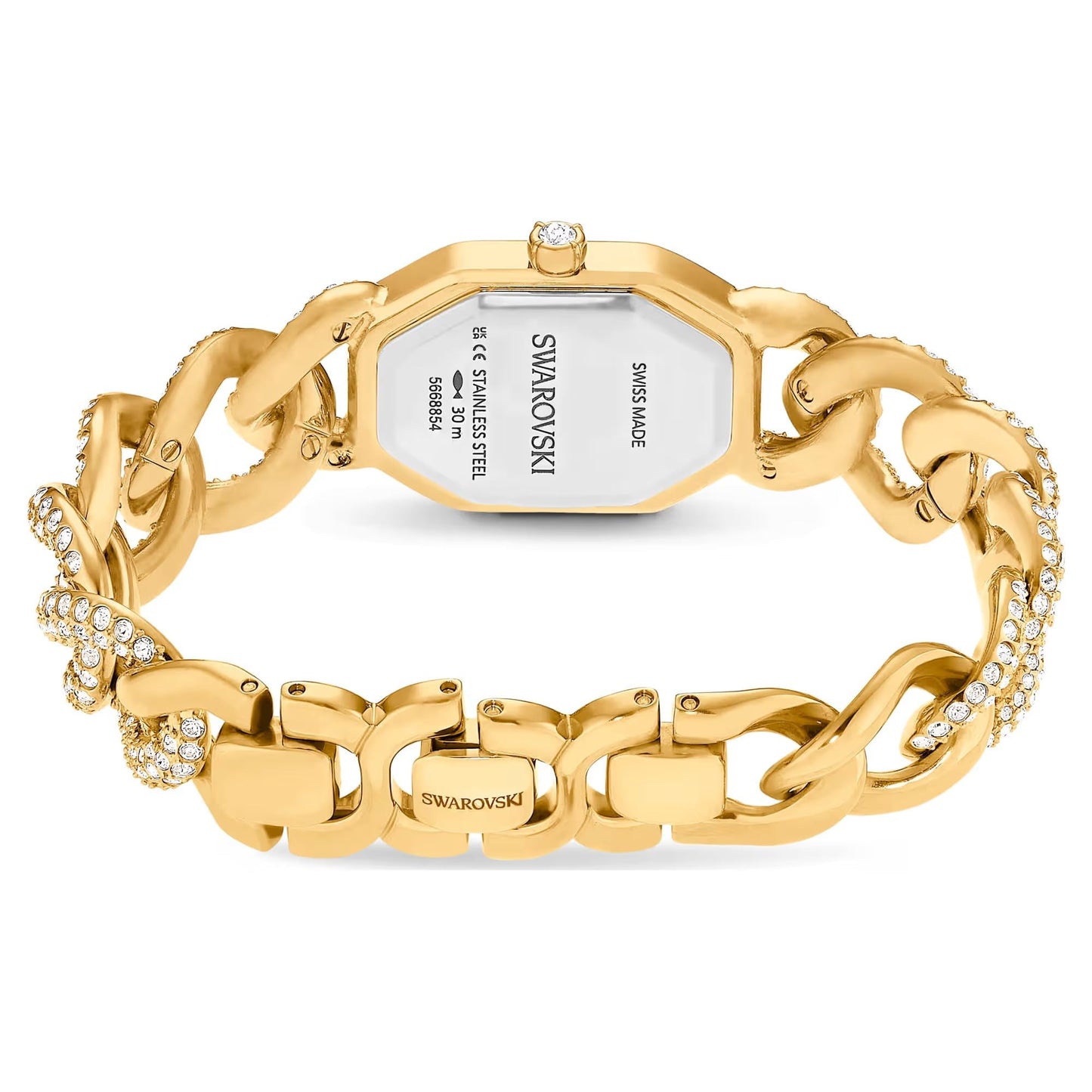 Swarovski Dextera Chain Watch Swiss Made, Crystal Bracelet, Gold Tone, Gold-Tone Finish 5668854