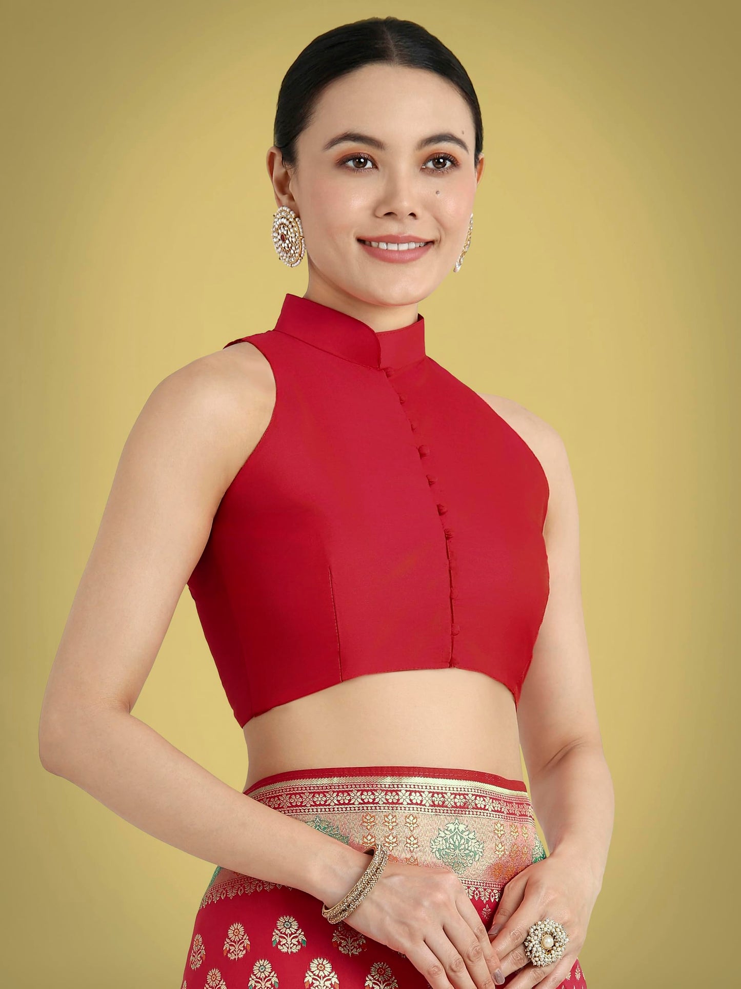 Monjolika Fashion Women's Elegant Banarasi Silk Saree With Gold Zari Weaving Work Comes with Unstitched Blouse Piece(14400_Color)