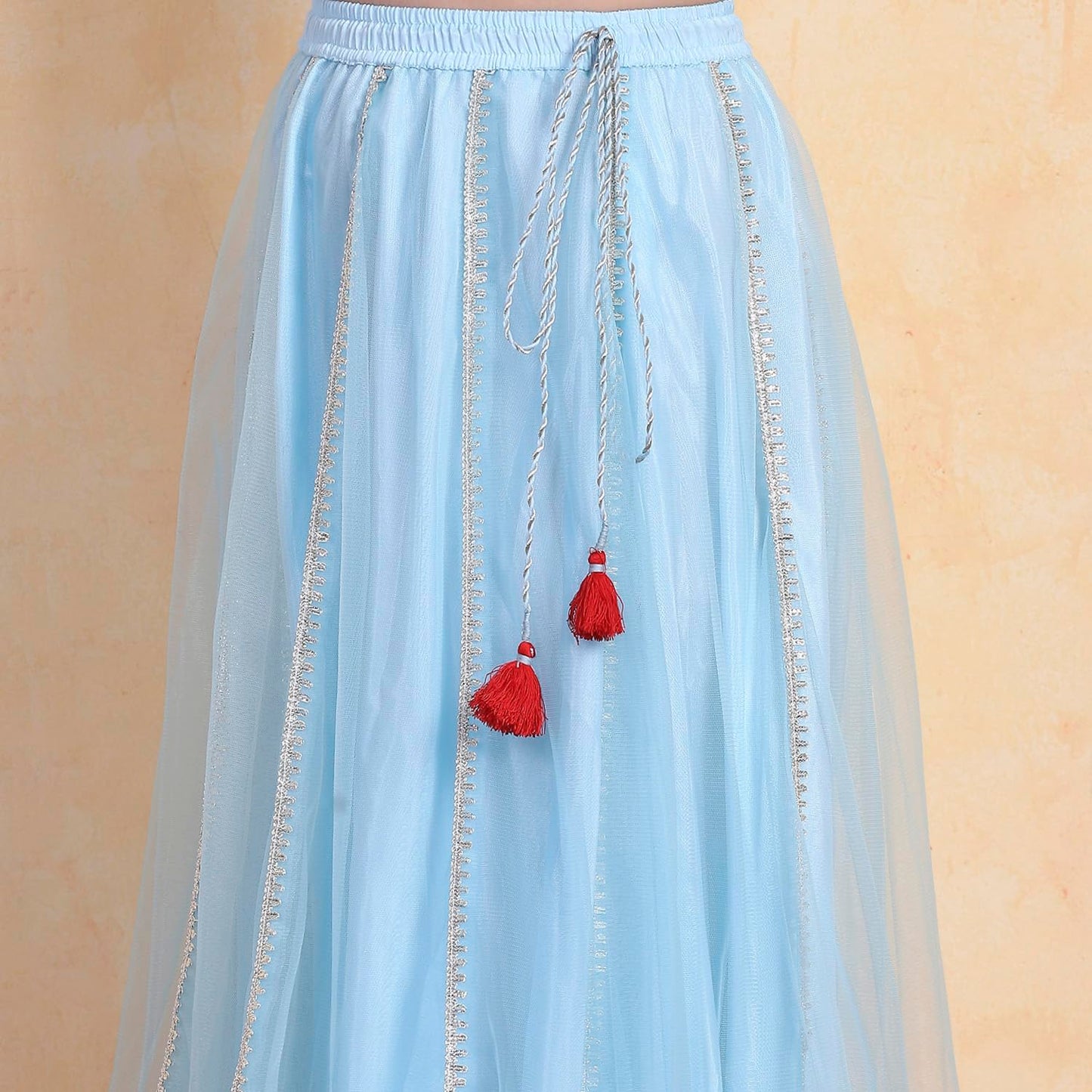 Biba Girl's Cotton Lehenga Set (KWPAISLEY6400SS25SKBLU_Sky Blue_8-9 Year)