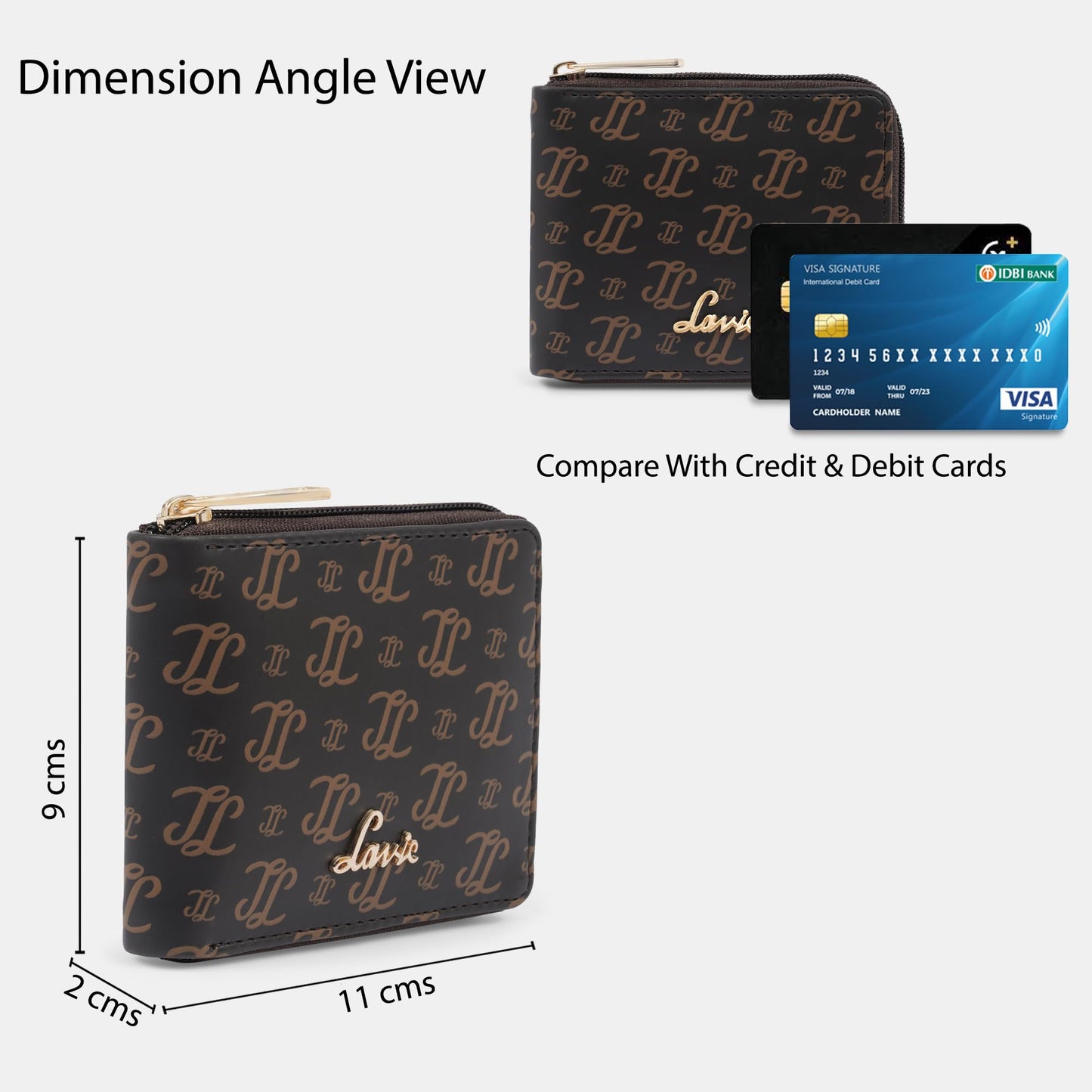 Lavie Women's Sacy Monogram LL Print Small Zip around Wallet | Ladies Purse Handbags